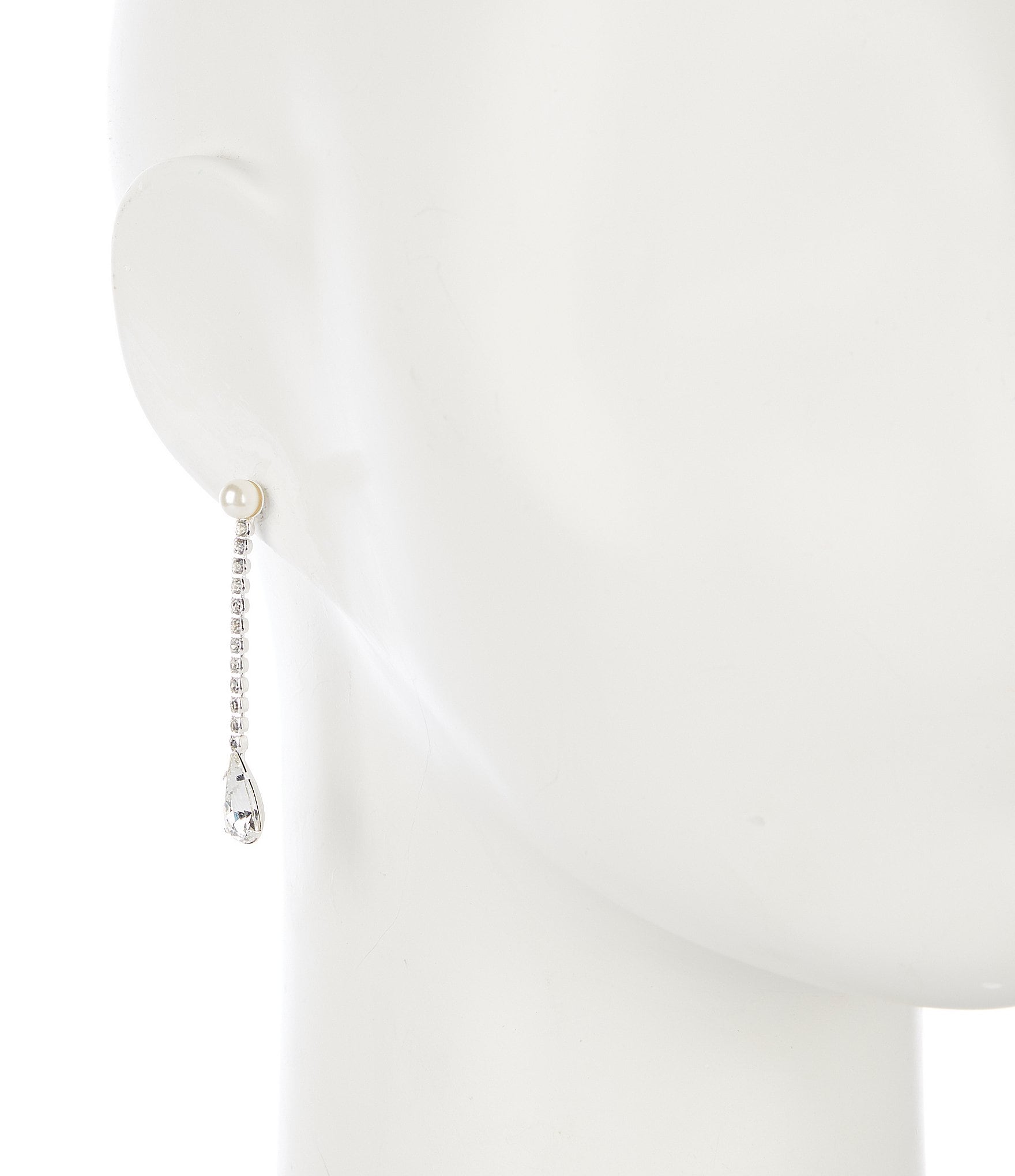 Cezanne Pearl Crystal Linear Earrings