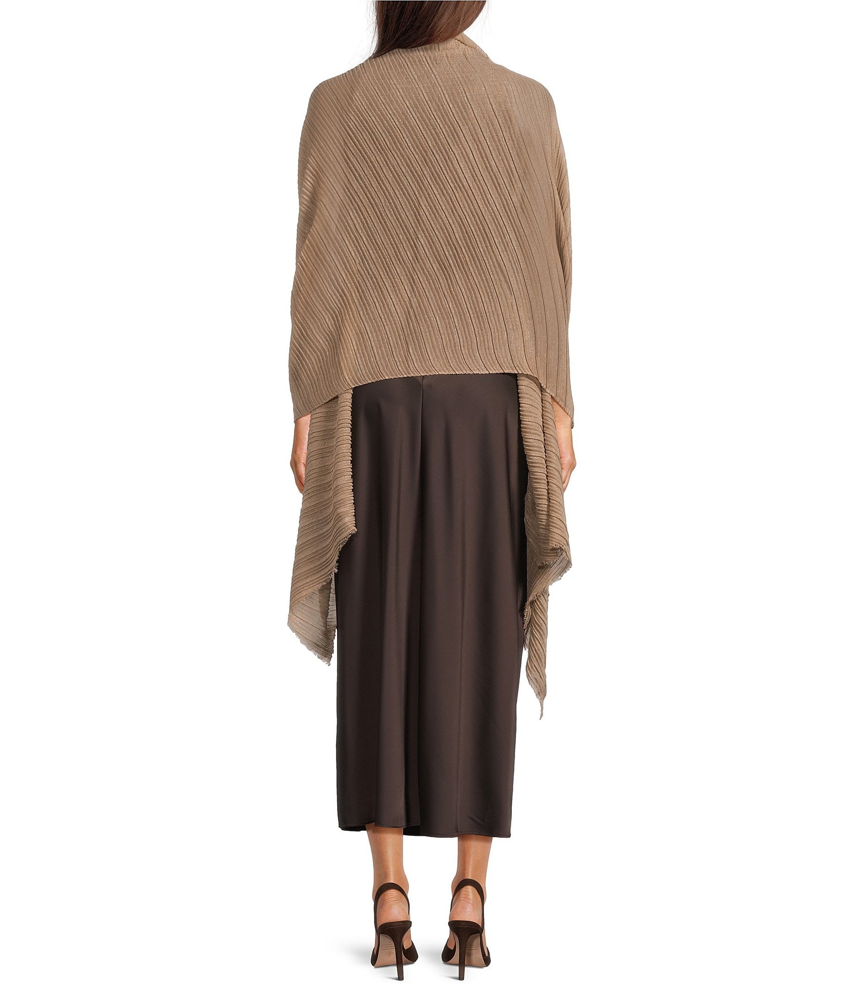 Cezanne Pleated Diagonal Scarf Evening Wrap
