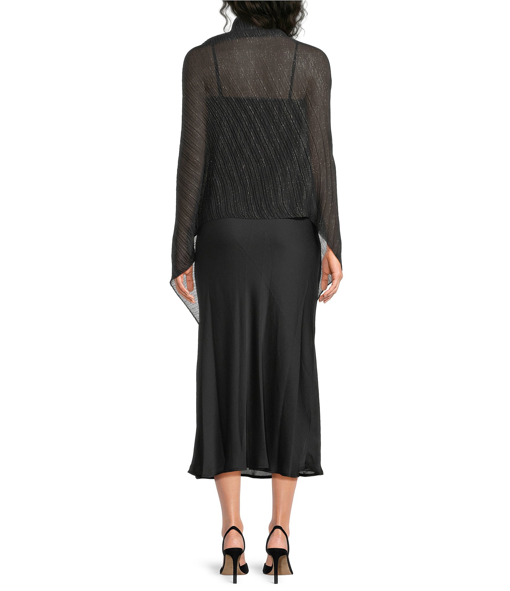 Cezanne Pleated Diagonal Scarf Evening Wrap