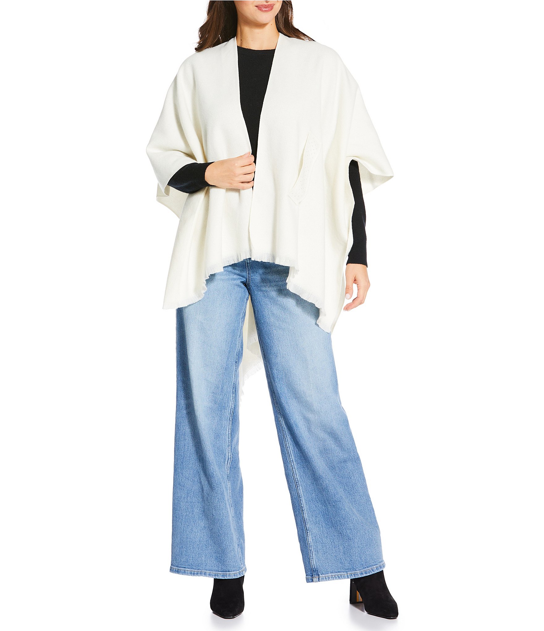 Cezanne Rhinestone Pull Thru Wrap Kimono