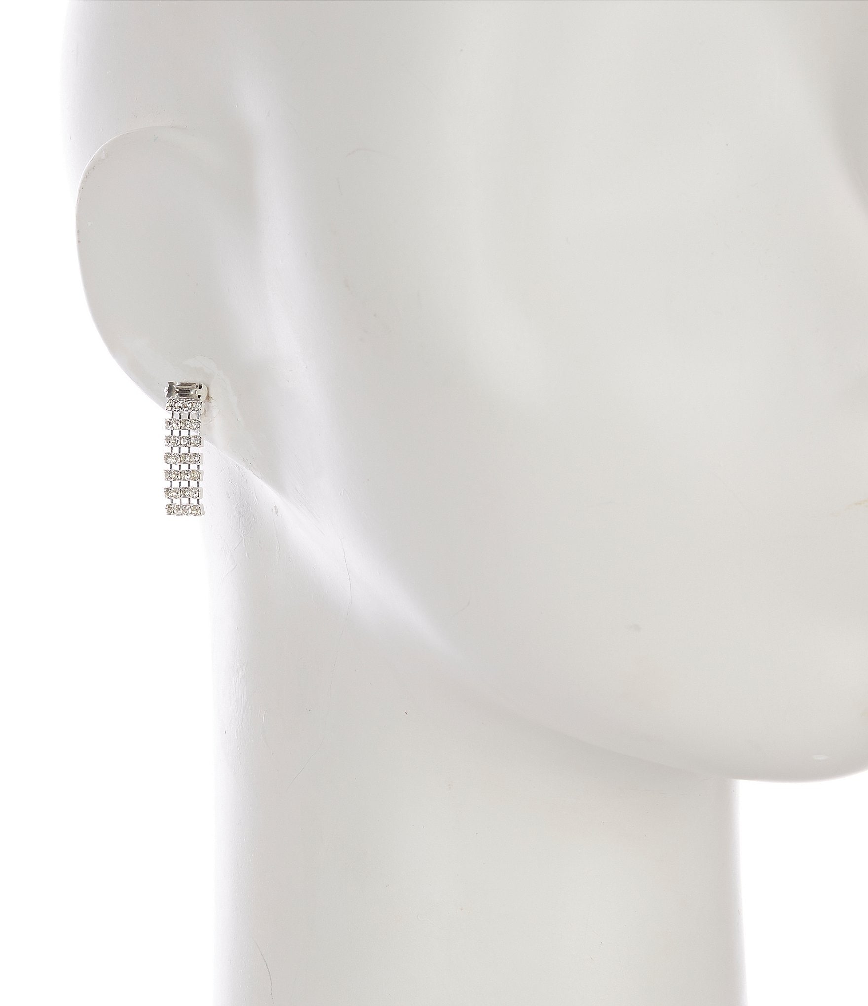 Cezanne Rhinestone Short Fringe Drop Earrings