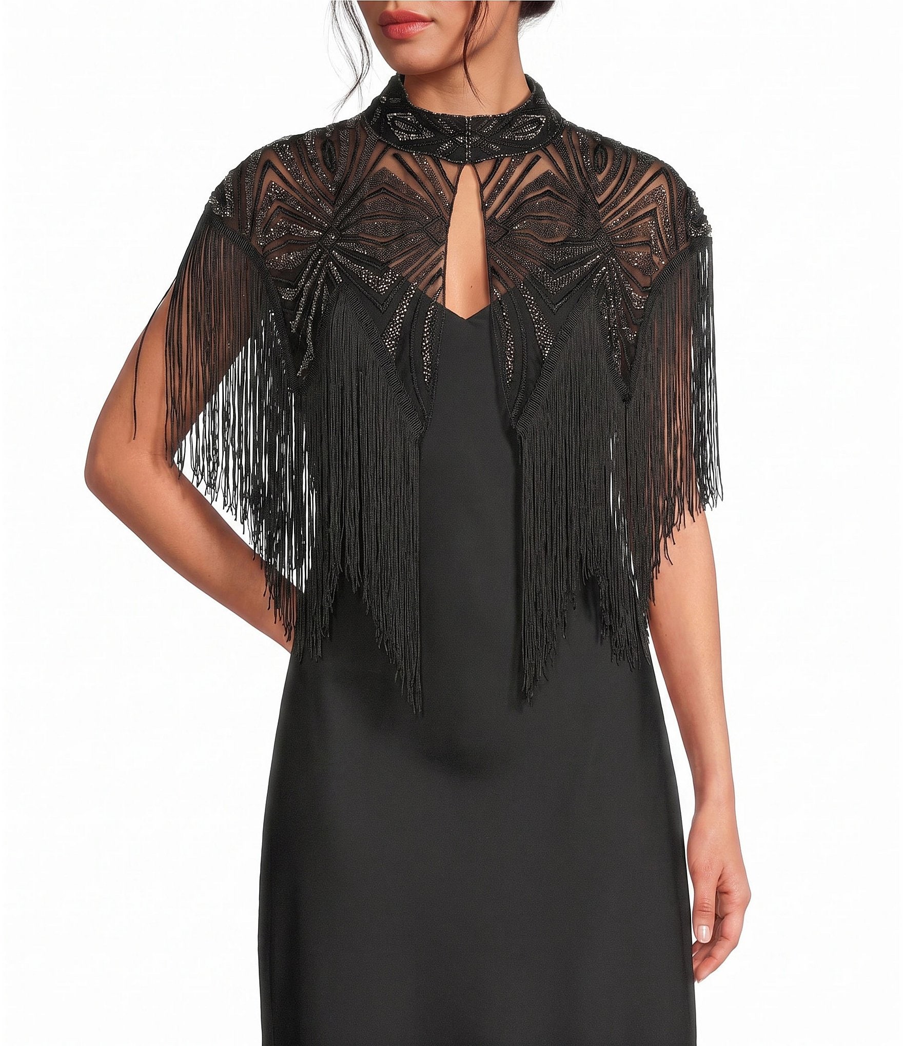 Cezanne Sequin Fringe Cape