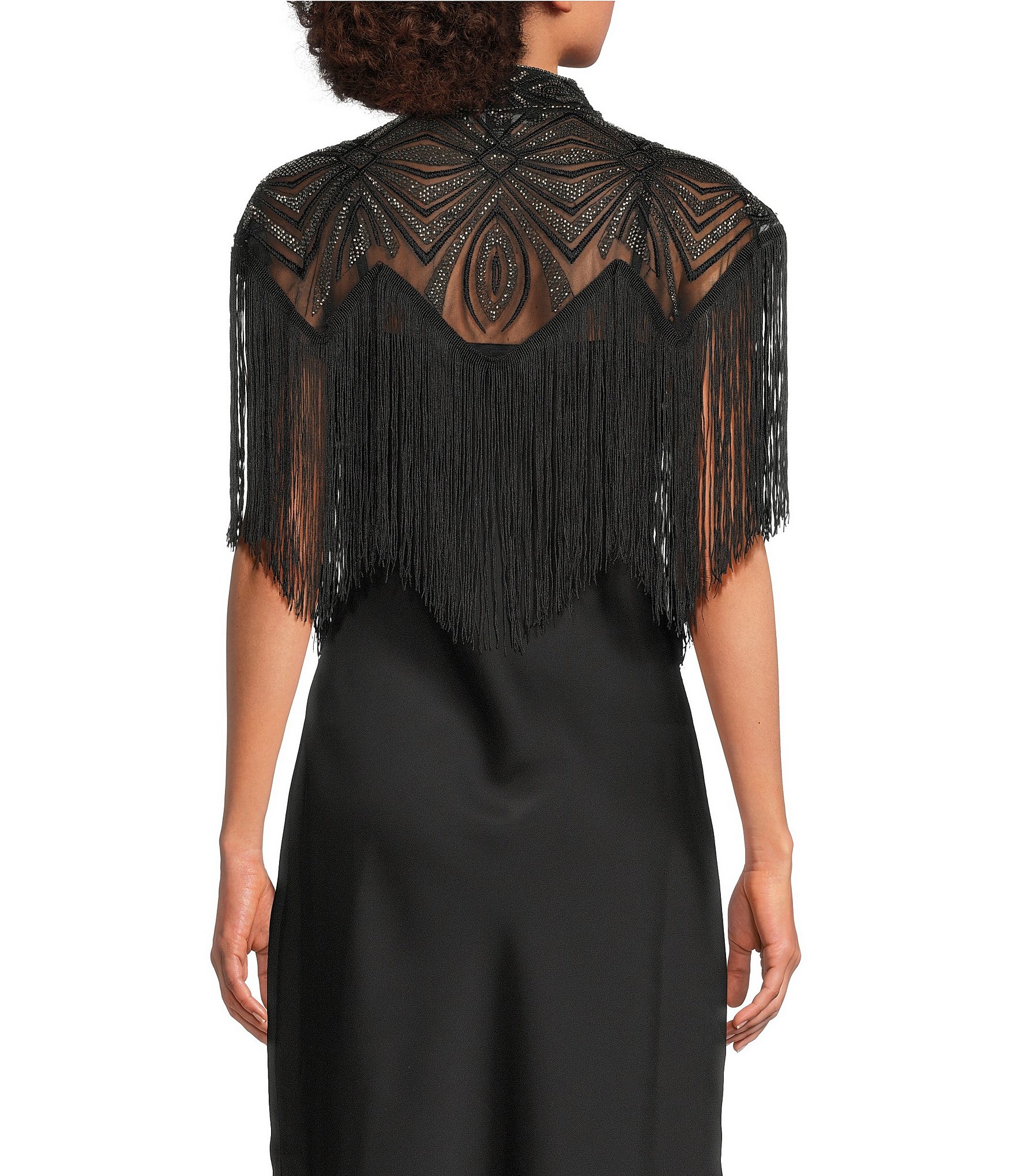 Cezanne Sequin Fringe Cape