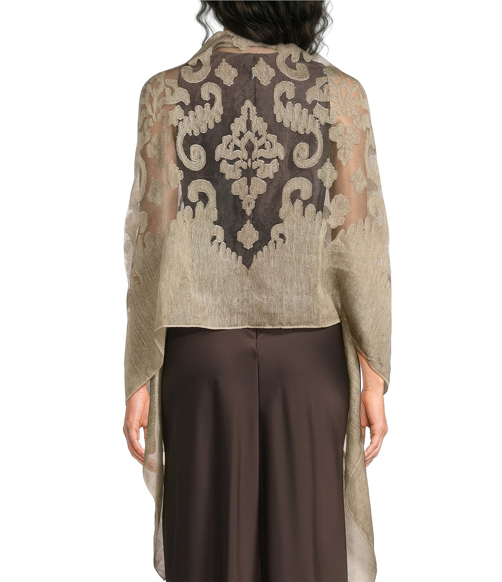 Cezanne Sheer Bordered Evening Wrap