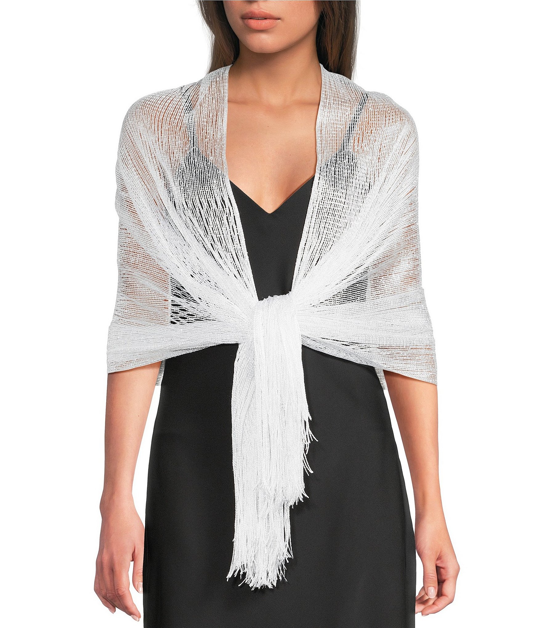 Cezanne Shimmer Tassel Scarf Wrap