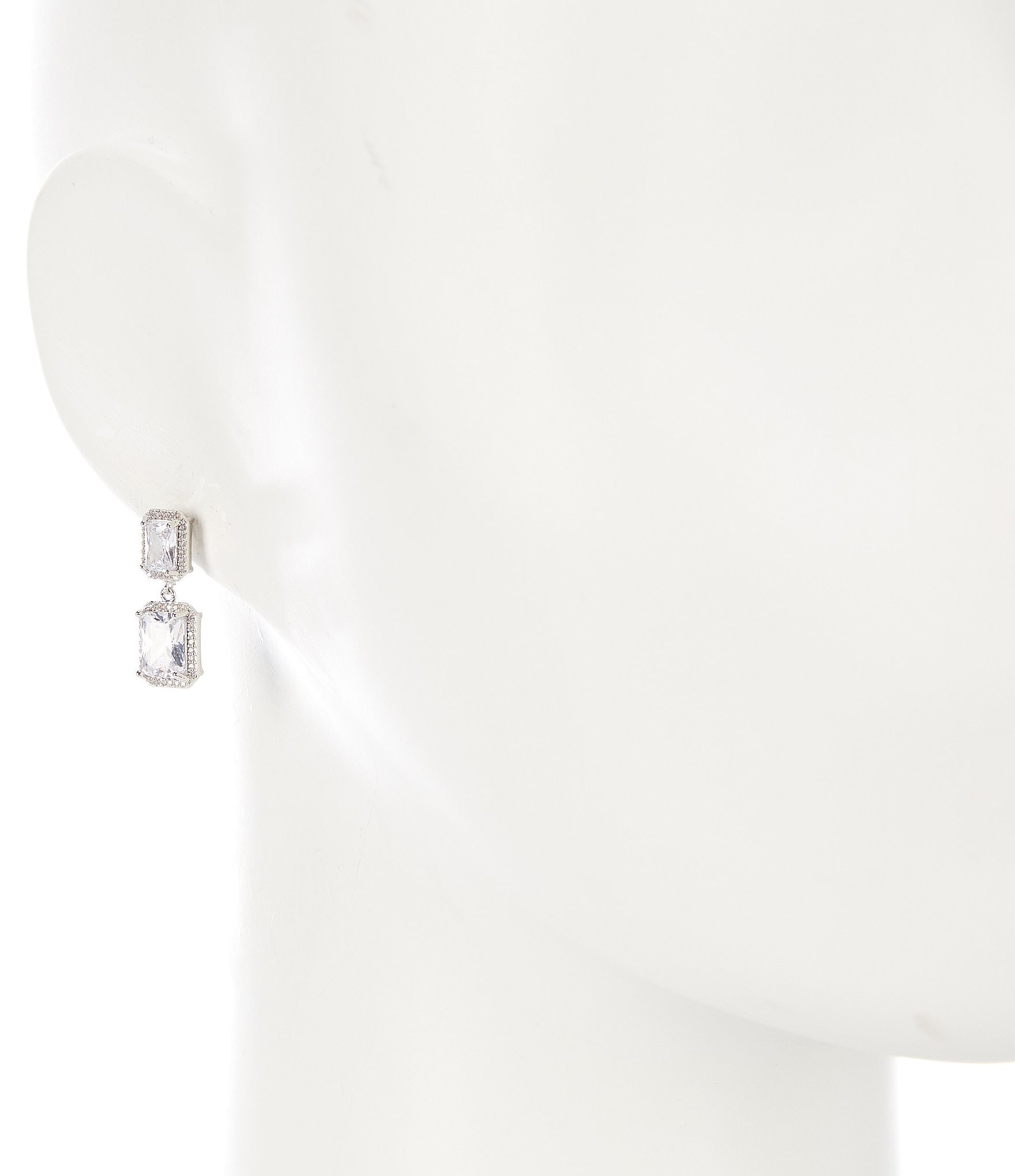 Cezanne Square Crystal Drop Earrings