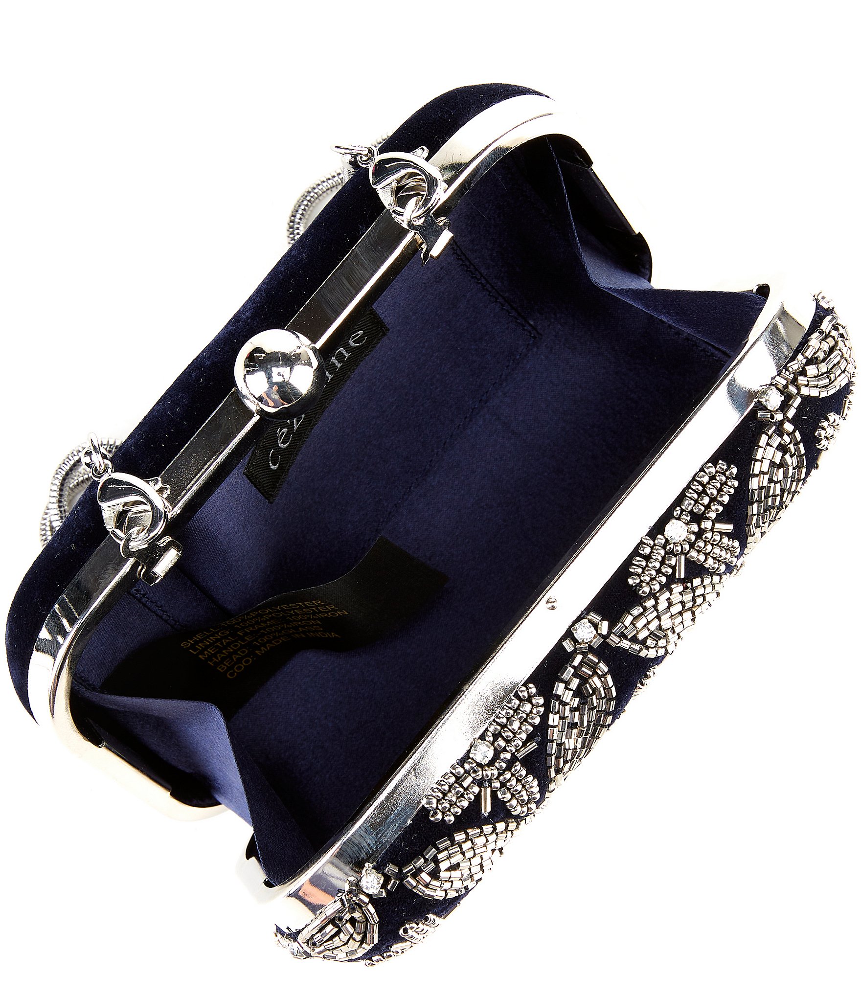 Cezanne Velvet Beaded Minaudiere Bag