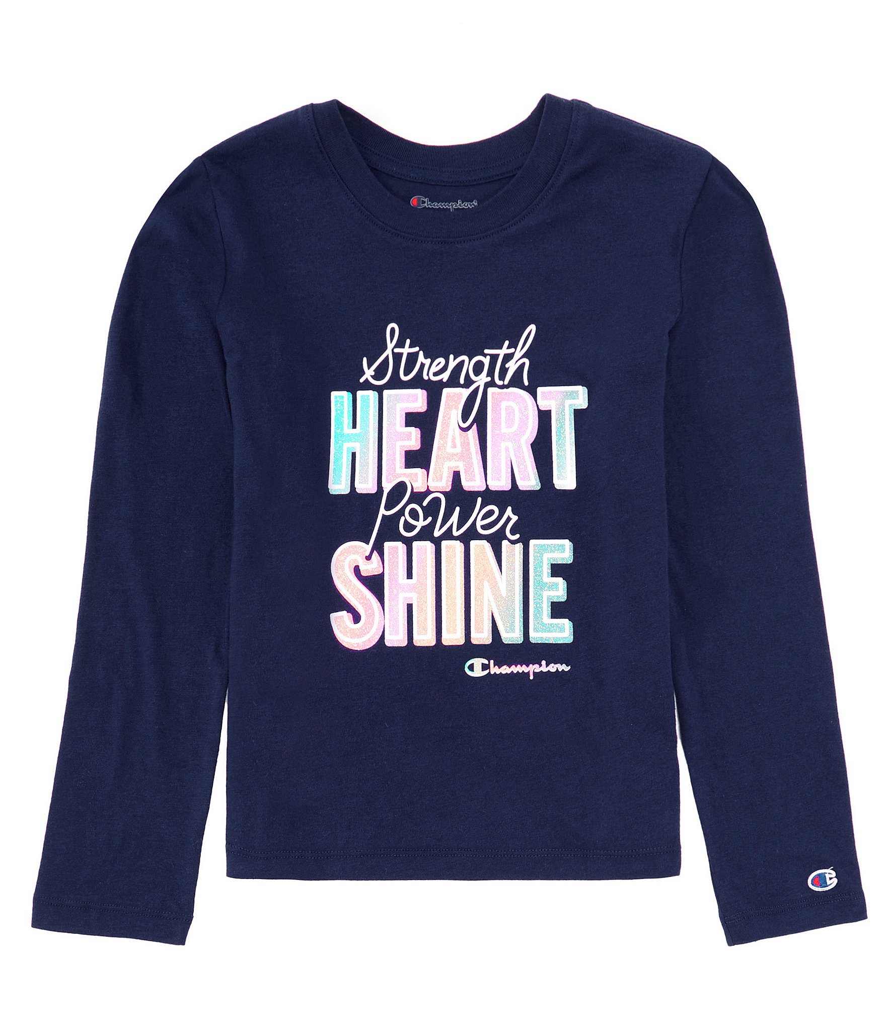 Champion Big Girls 7-16 Long-Sleeve Heart Shine T-Shirt