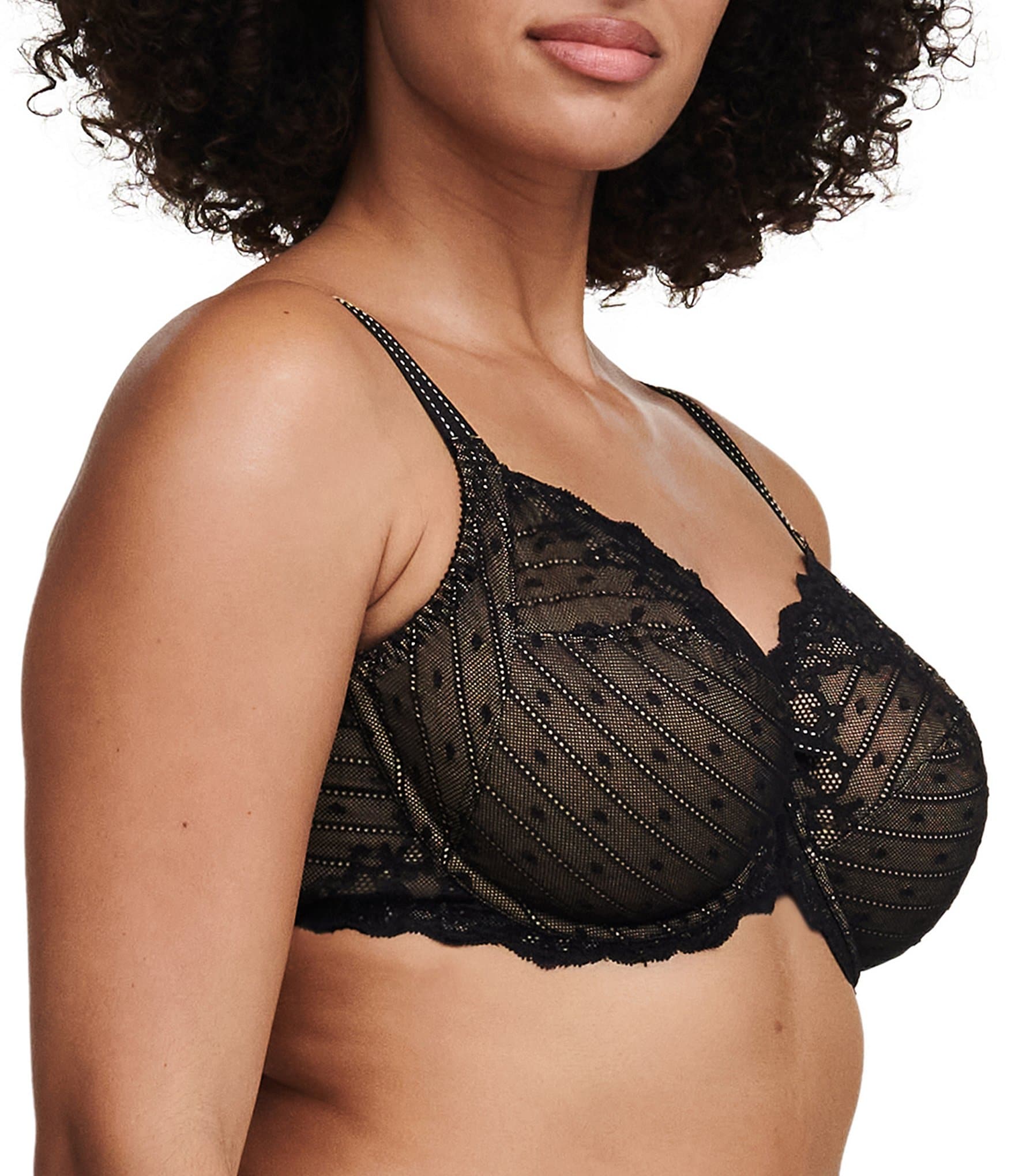 Chantelle Rive Gauche Floral Stretch Lace 3-Part Cup Underwire Bra