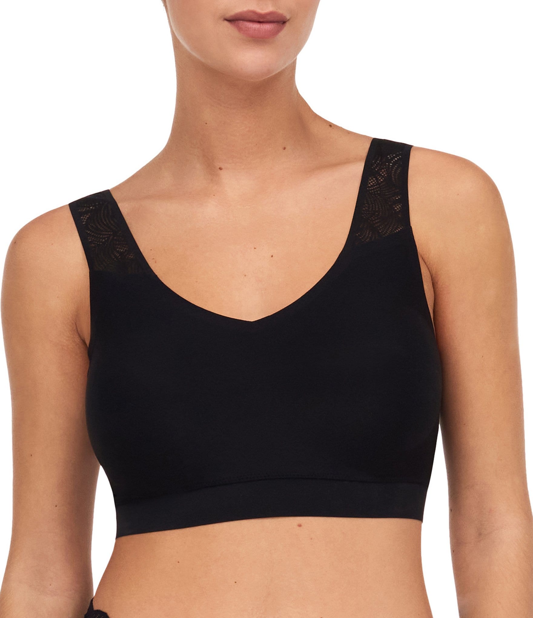Chantelle Soft Stretch Padded Top Bralette - Black , Nude
