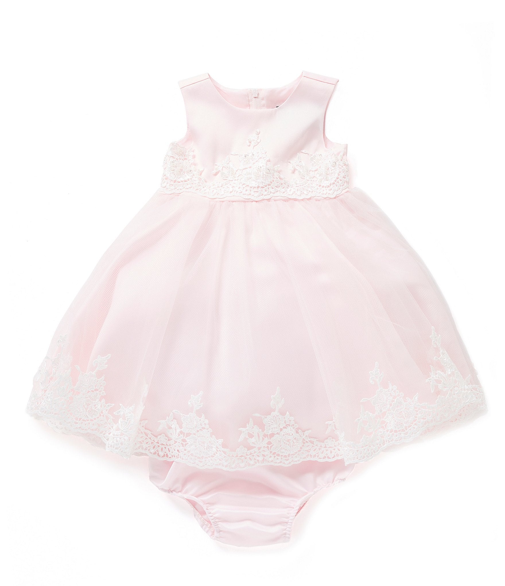 Chantilly Place Baby Girls 12 24 Months Satin Bodice Embroidered