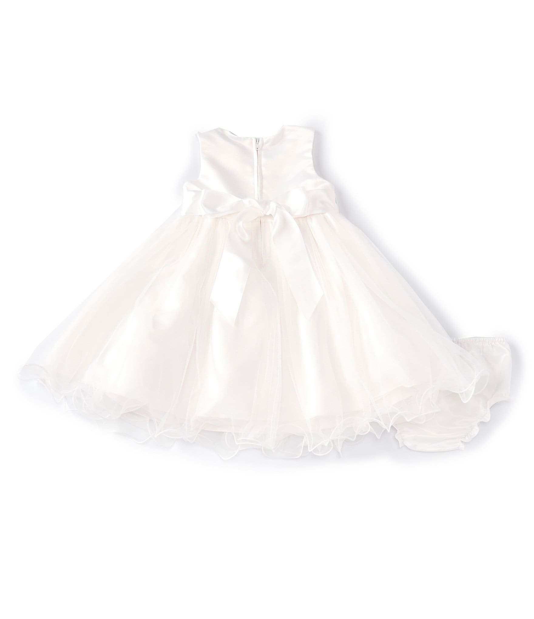 Chantilly Place Baby Girls 12-24 Months Satin/Mesh-Overlay Fit-And-Flare Dress