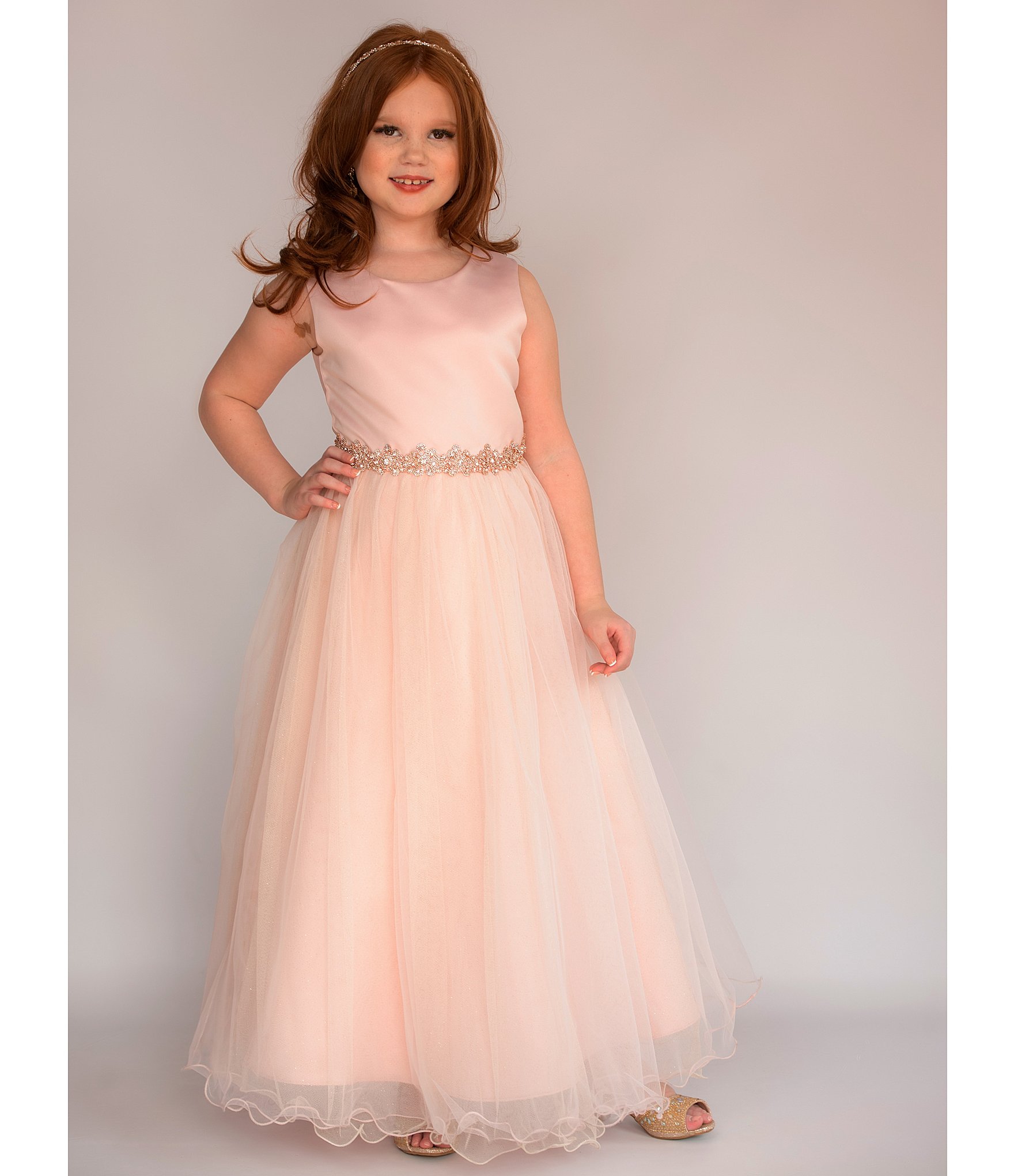 Chantilly Place Big Girls 7-12 Satin/Mesh Ball Gown