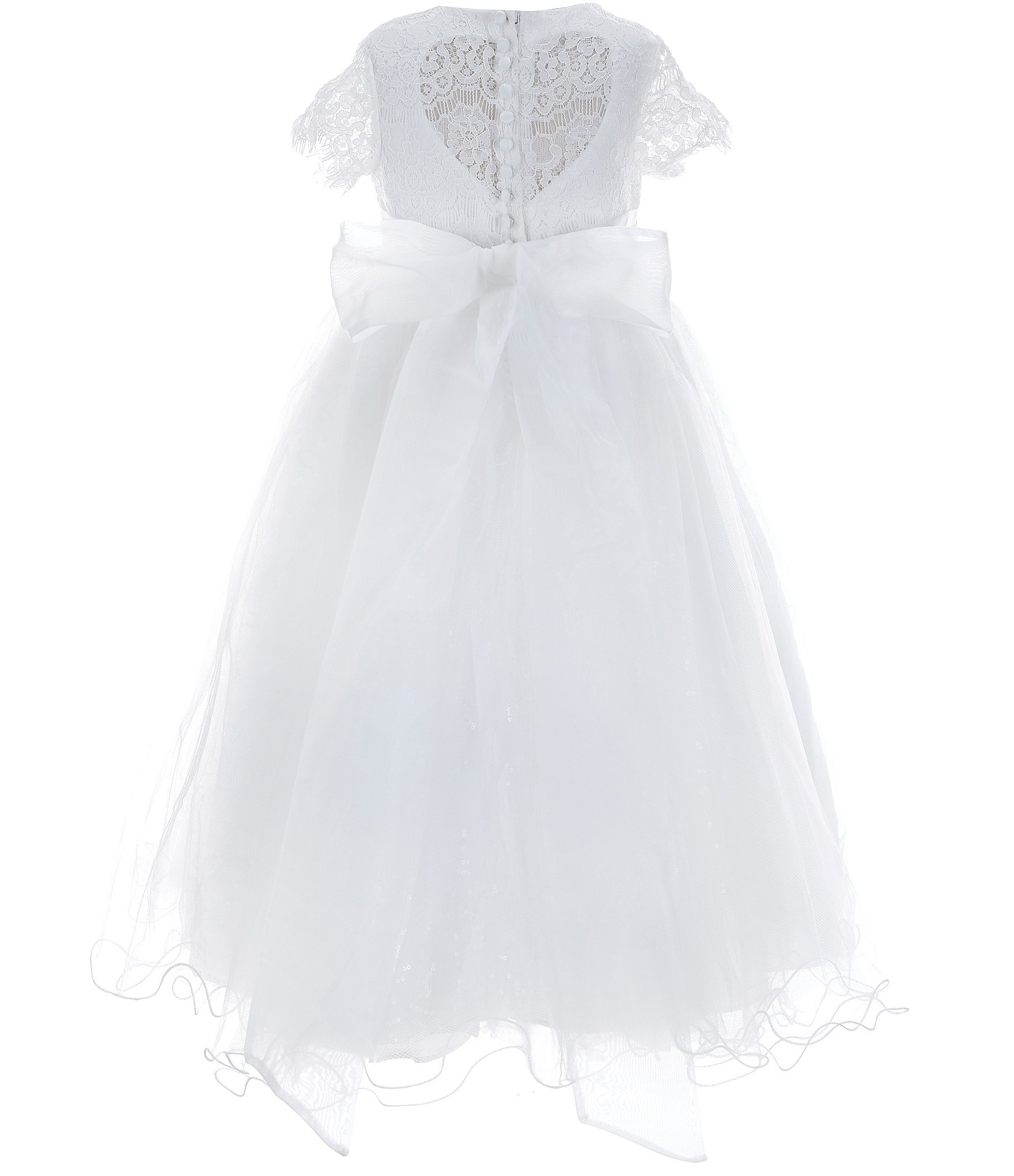 Chantilly Place Little Girls 2T-6X Illusion Lace/Mesh Ballgown