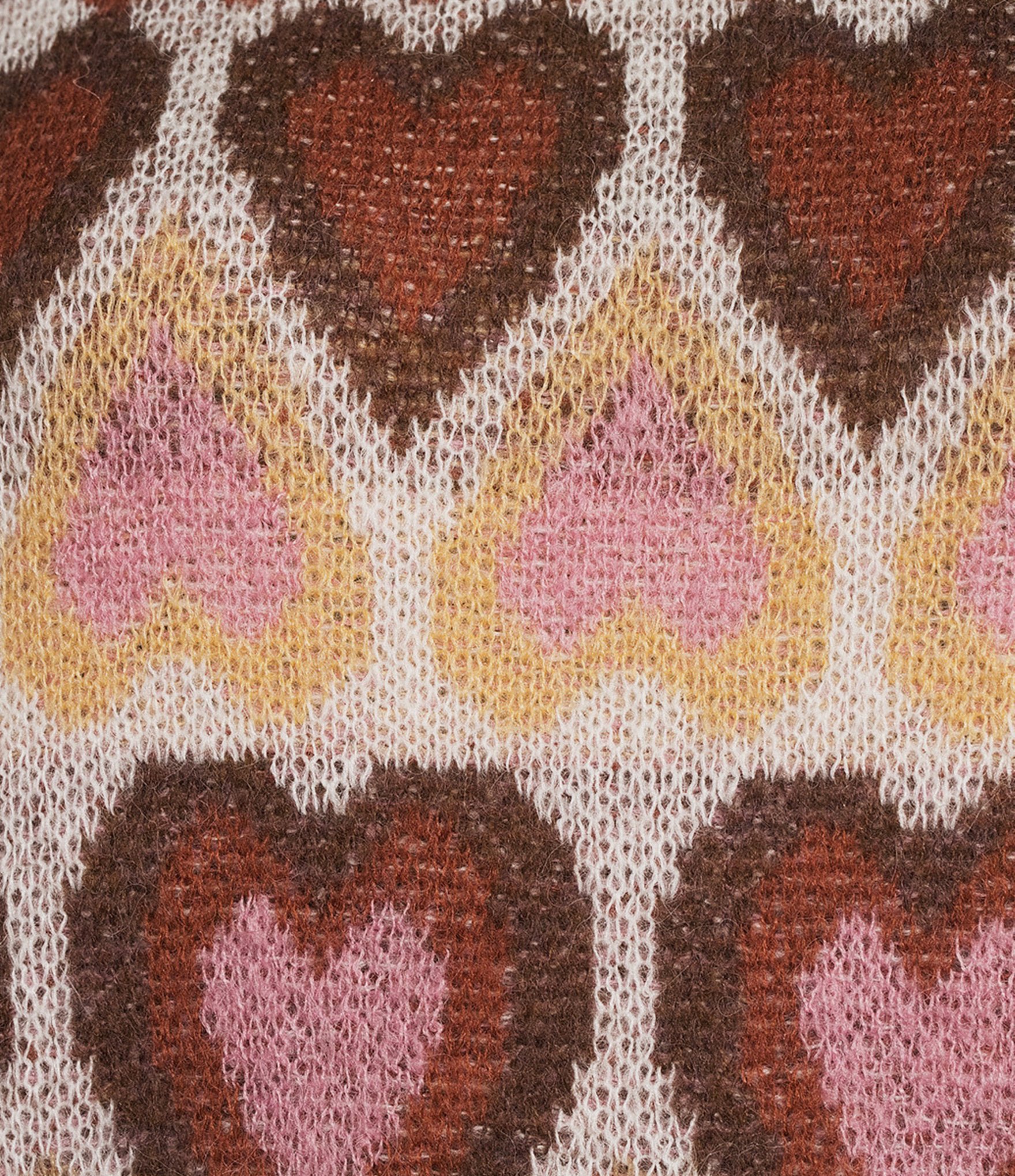 Charlie B. Jacquard Heart Pattern Mock Neck Long Sleeve Sweater