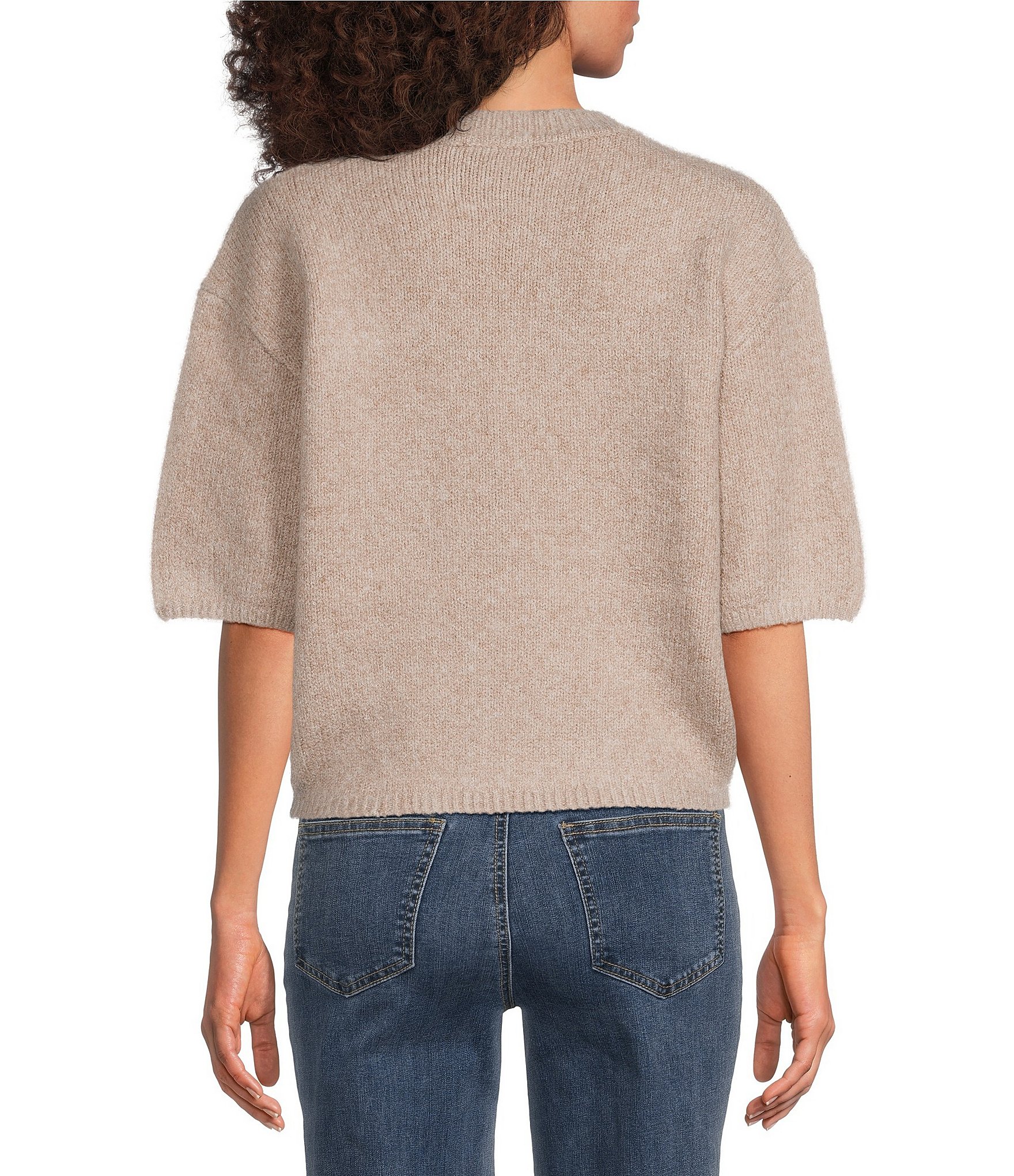Charlie B. Knit Crew Neck Short Sleeve Top