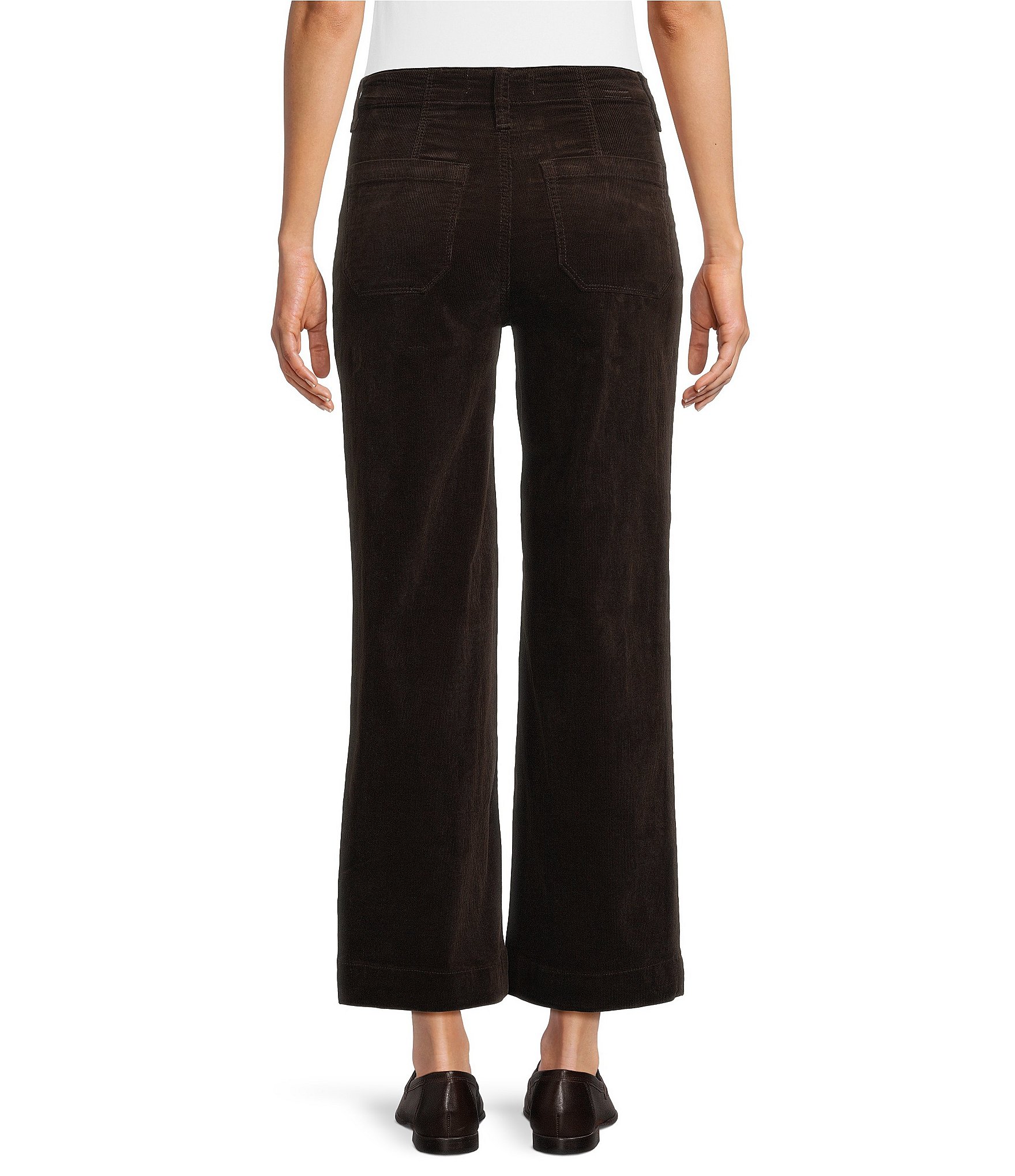 Charlie B. Stretch Twill Mid Rise Wide Leg Crop Pants