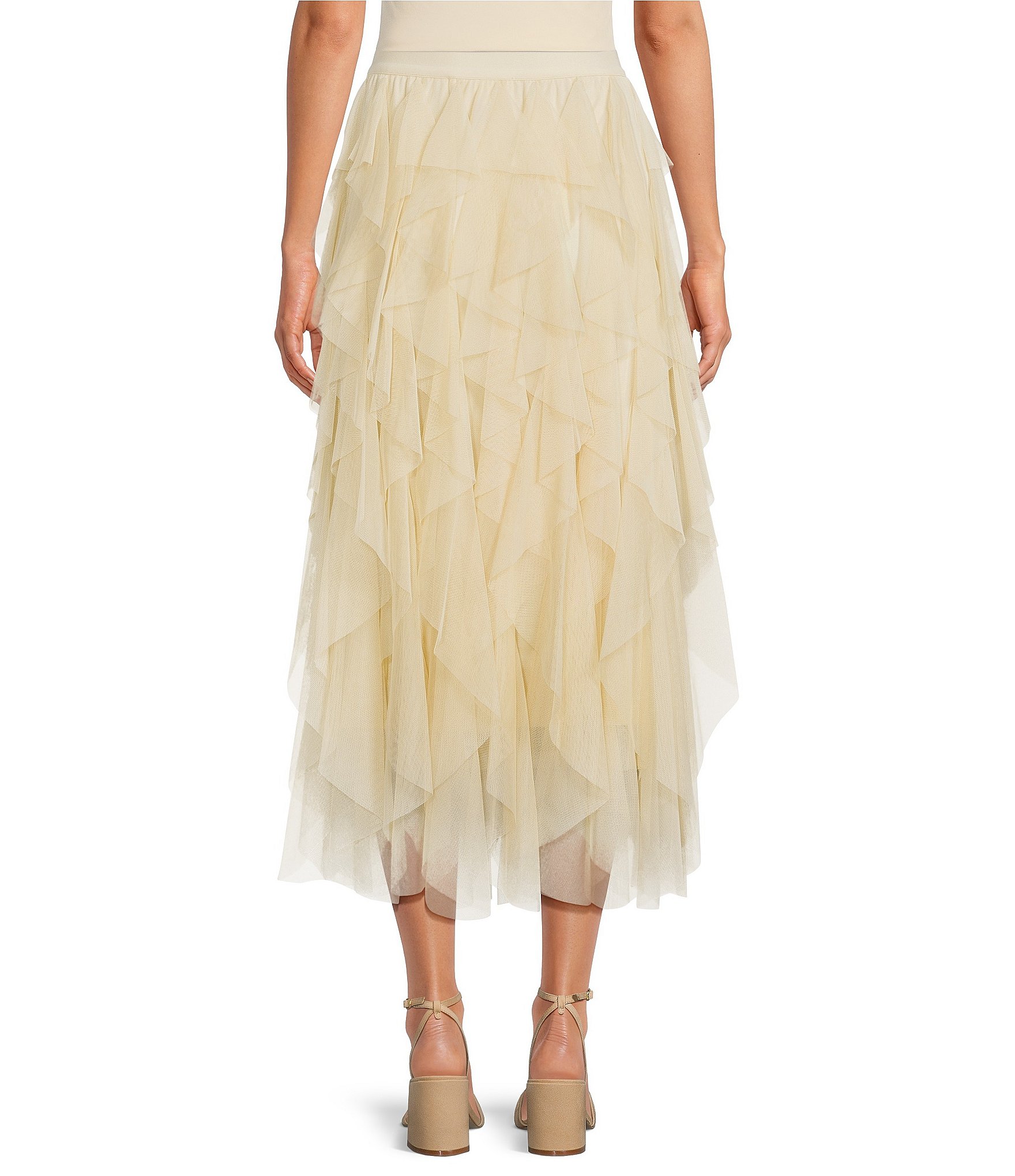 Chelsea & Violet Asta Tulle Midi Skirt