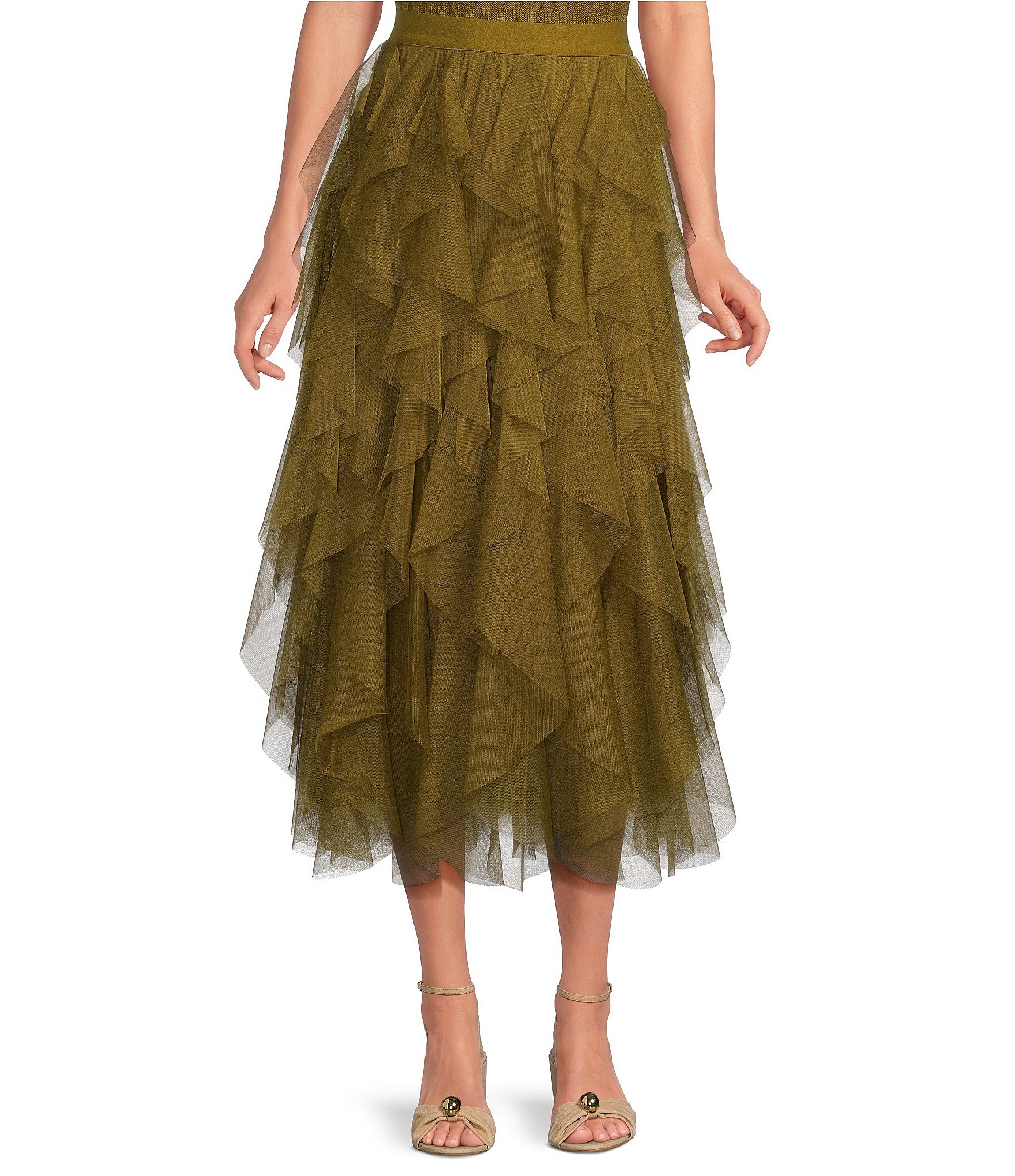 Chelsea & Violet Asta Tulle Midi Skirt