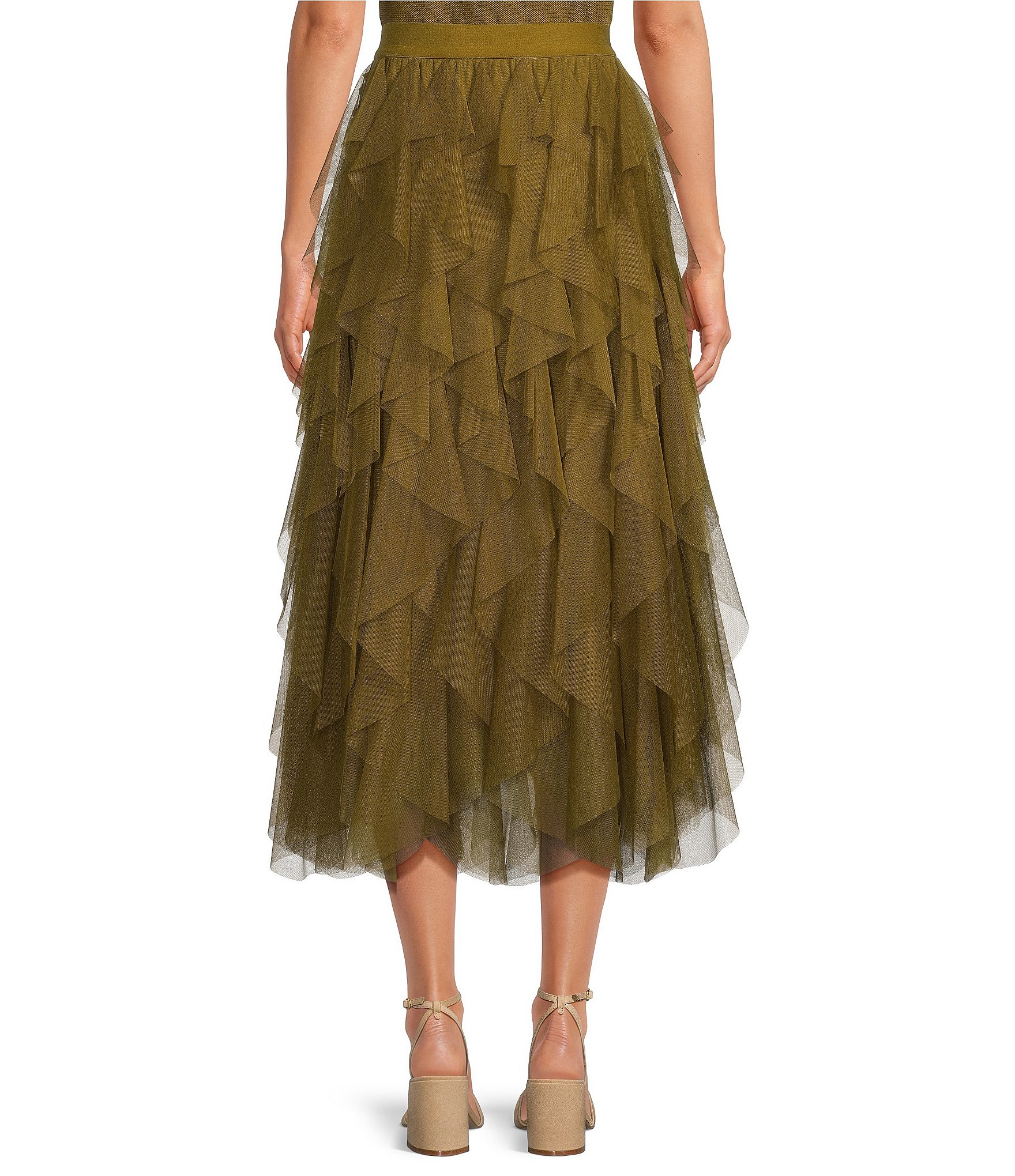 Chelsea & Violet Asta Tulle Midi Skirt