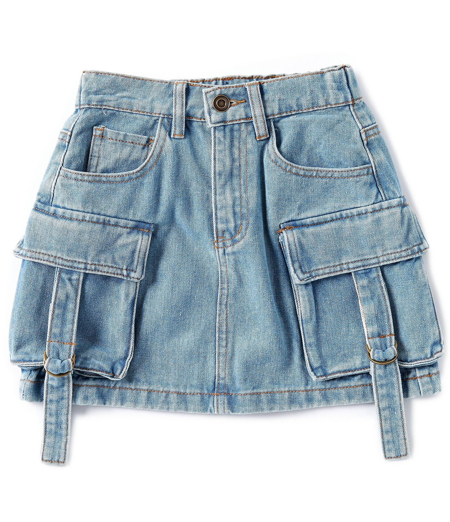 Chelsea Violet Big Girls 7 16 Denim Cargo Mini Skirt Dillard s