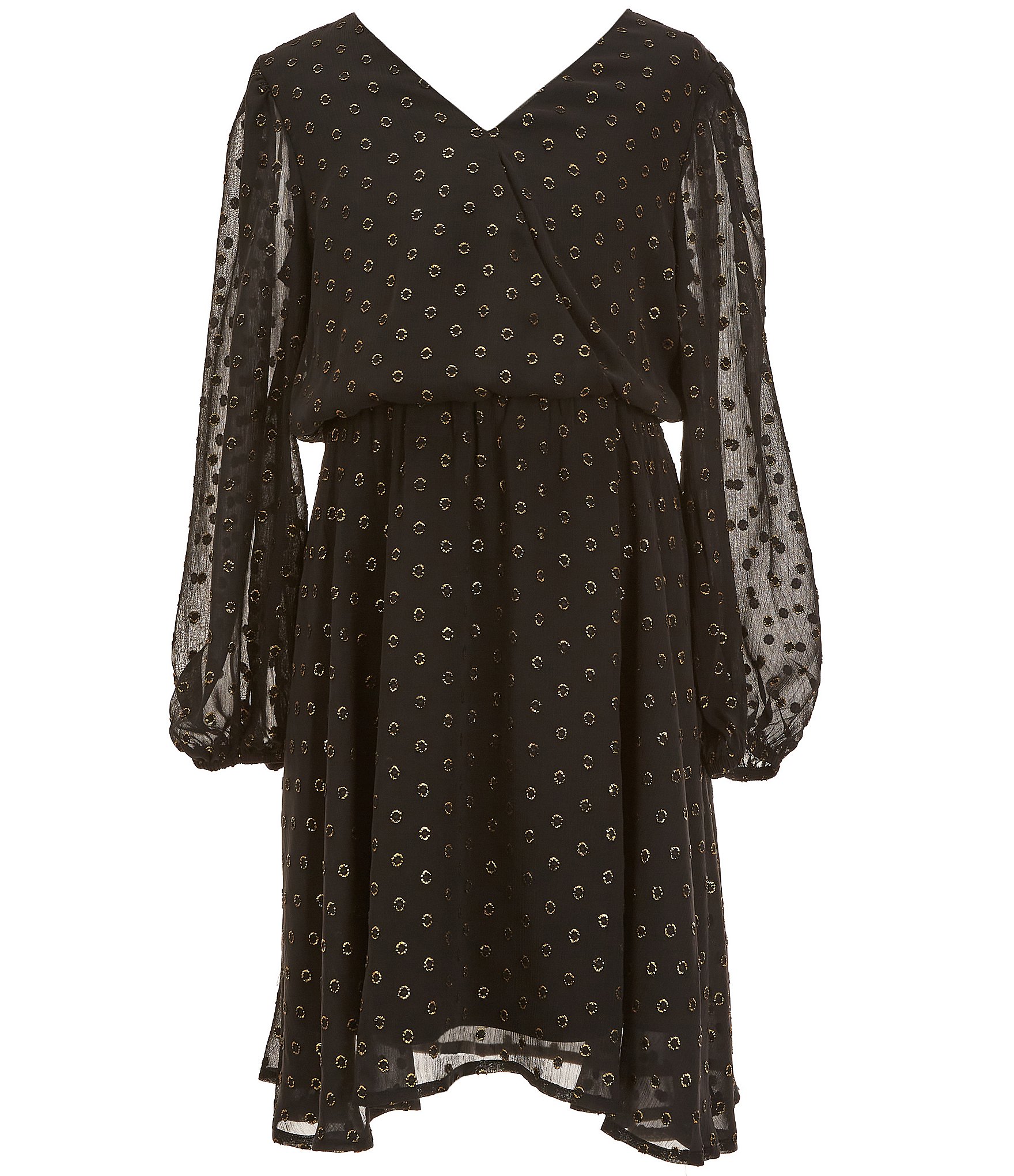 Chelsea & Violet Big Girls 7-16 Dot Wrap Dress | Dillard's