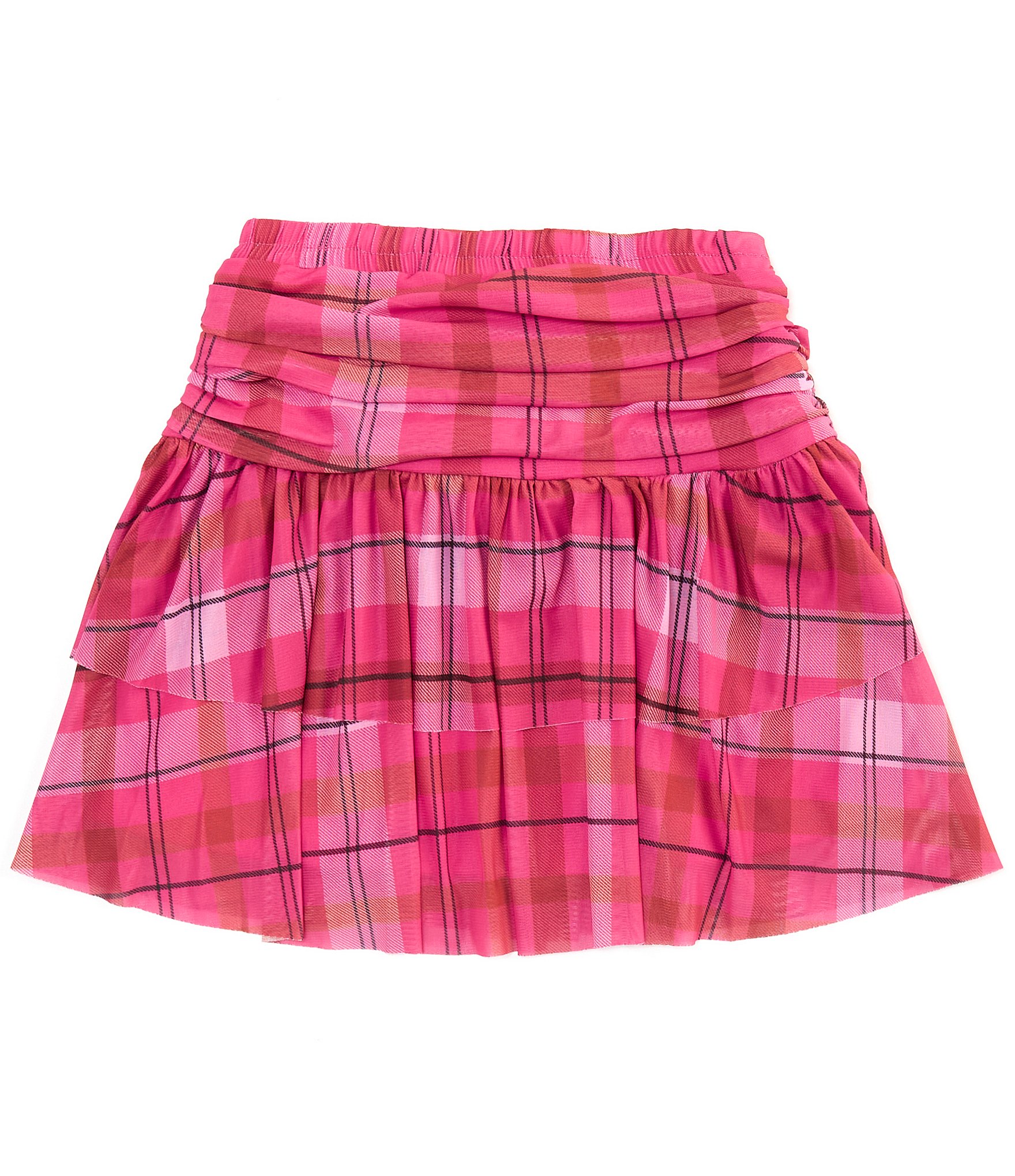 Chelsea & Violet Big Girls 7-16 Plaid Printed Tiered Mini Skirt | Dillard's