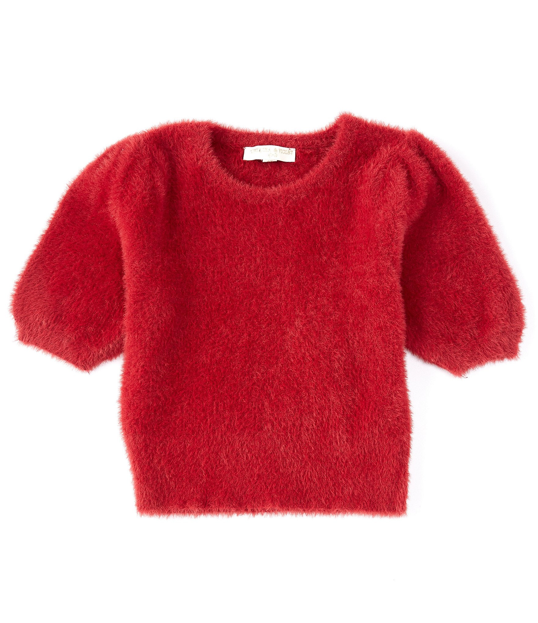 Chelsea & Violet Girls Little Dillard\'s | Sweater Super Girls 2-6x Puff Fuzzy Sleeve