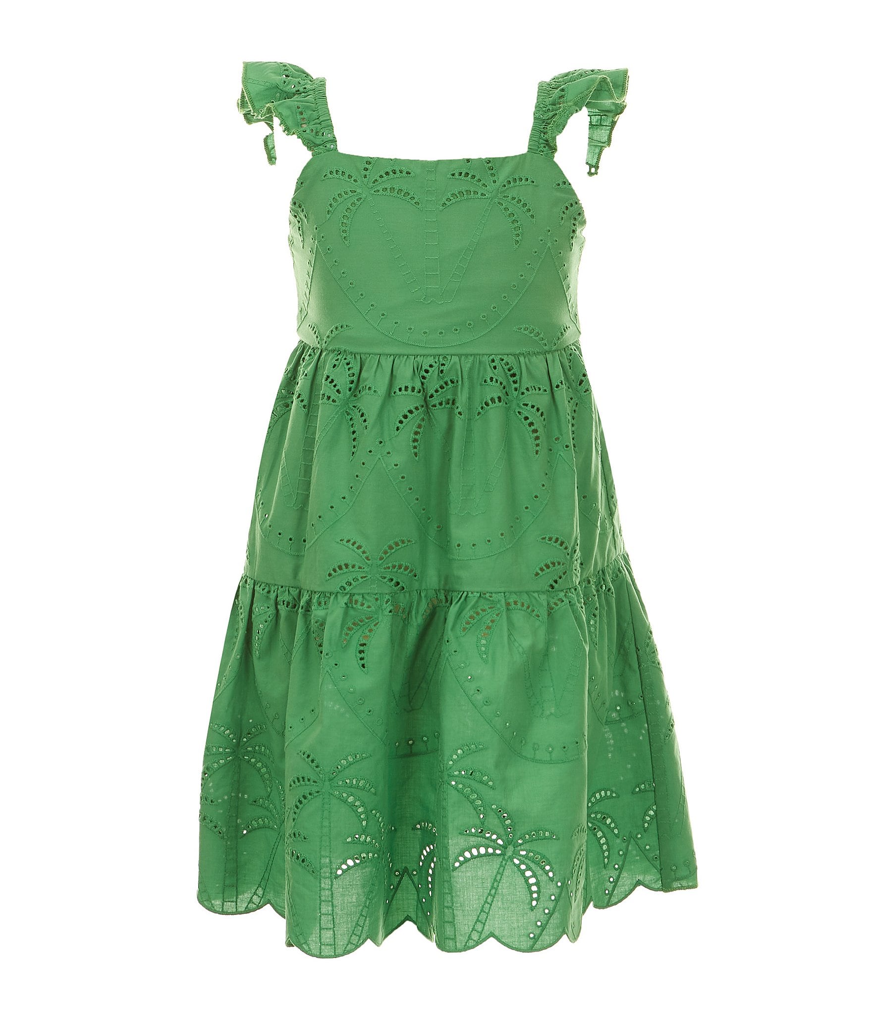 Chelsea & Violet Little Girls 2T-6X Cap Sleeve Palm Eyelet Dress