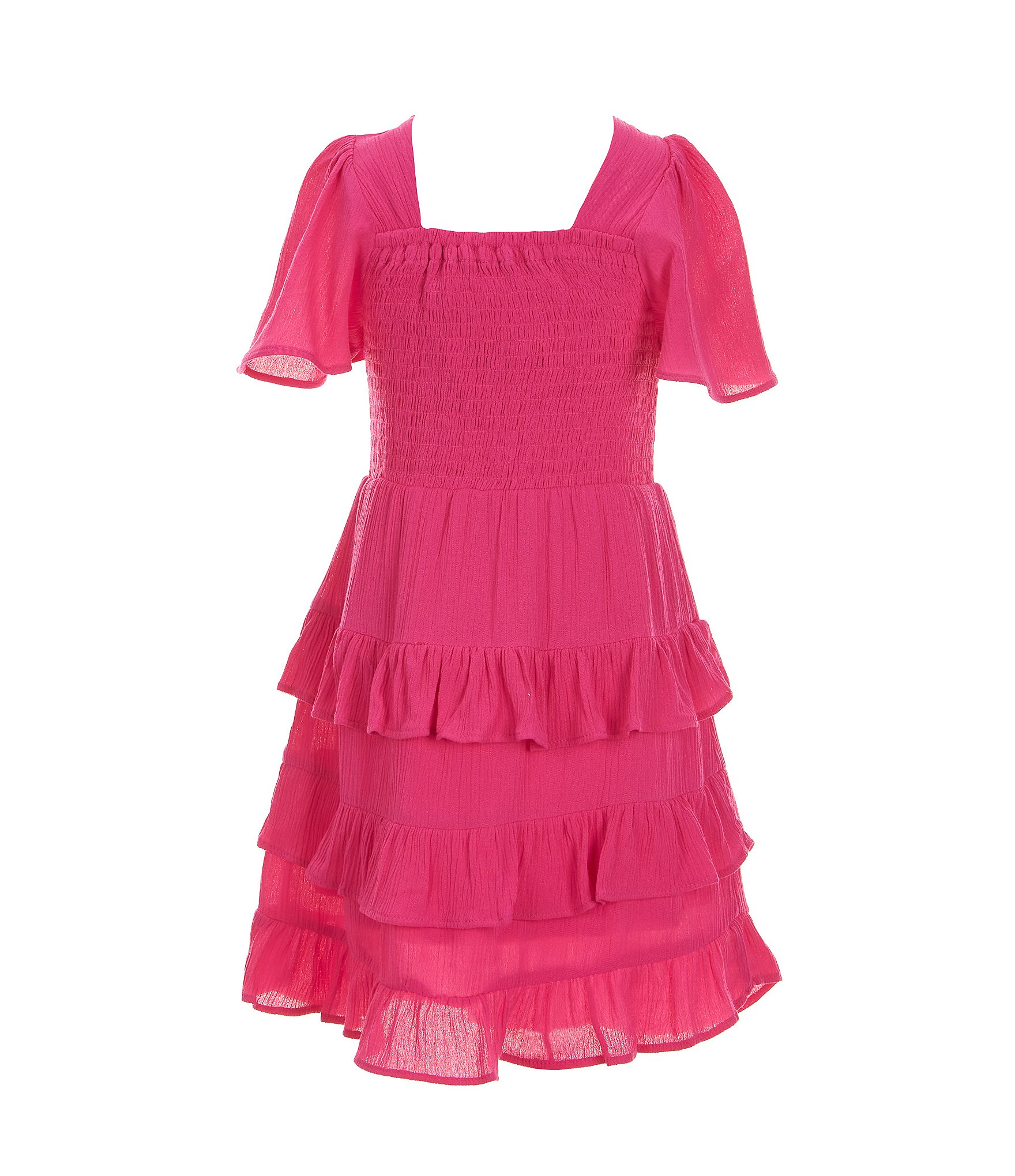 Chelsea & Violet Little Girls 2T-6X Short Sleeve Smocked Tiered Dress