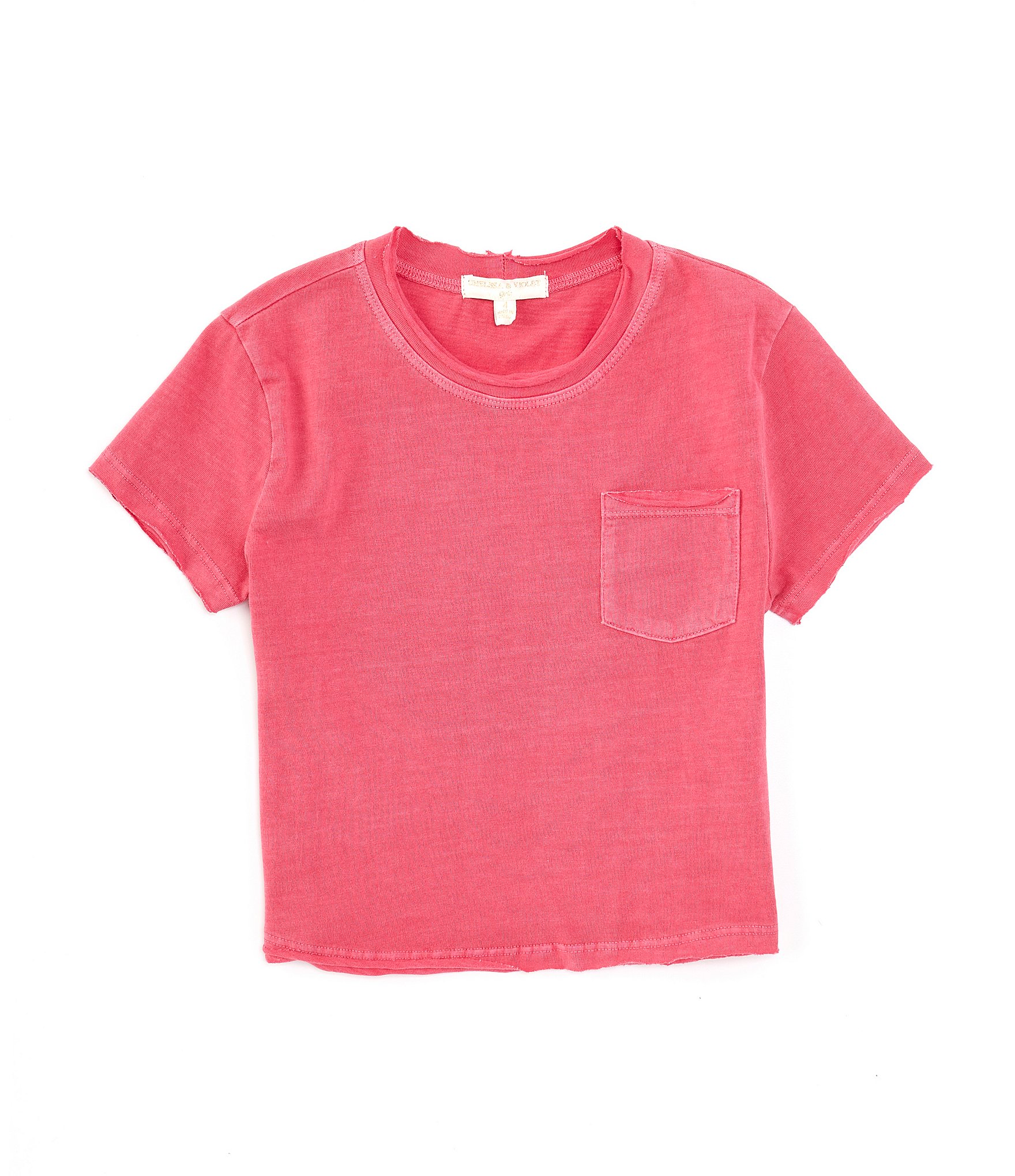 Chelsea & Violet Little Girls 2T-6X Short-Sleeve Washed Pocket T-Shirt