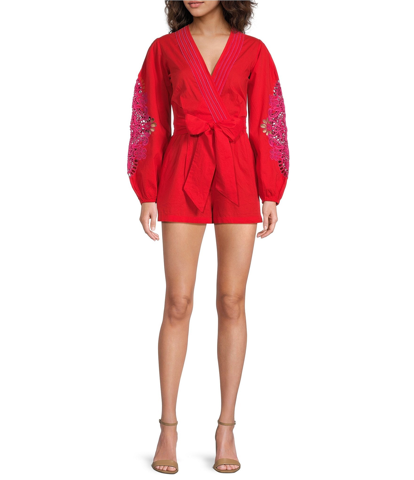ATTENTIONROWのThin Flame Embroidered Regular Long Sleeve FRAME Women's Gillian Long Sleeve Top, Blush, Tan, L at
