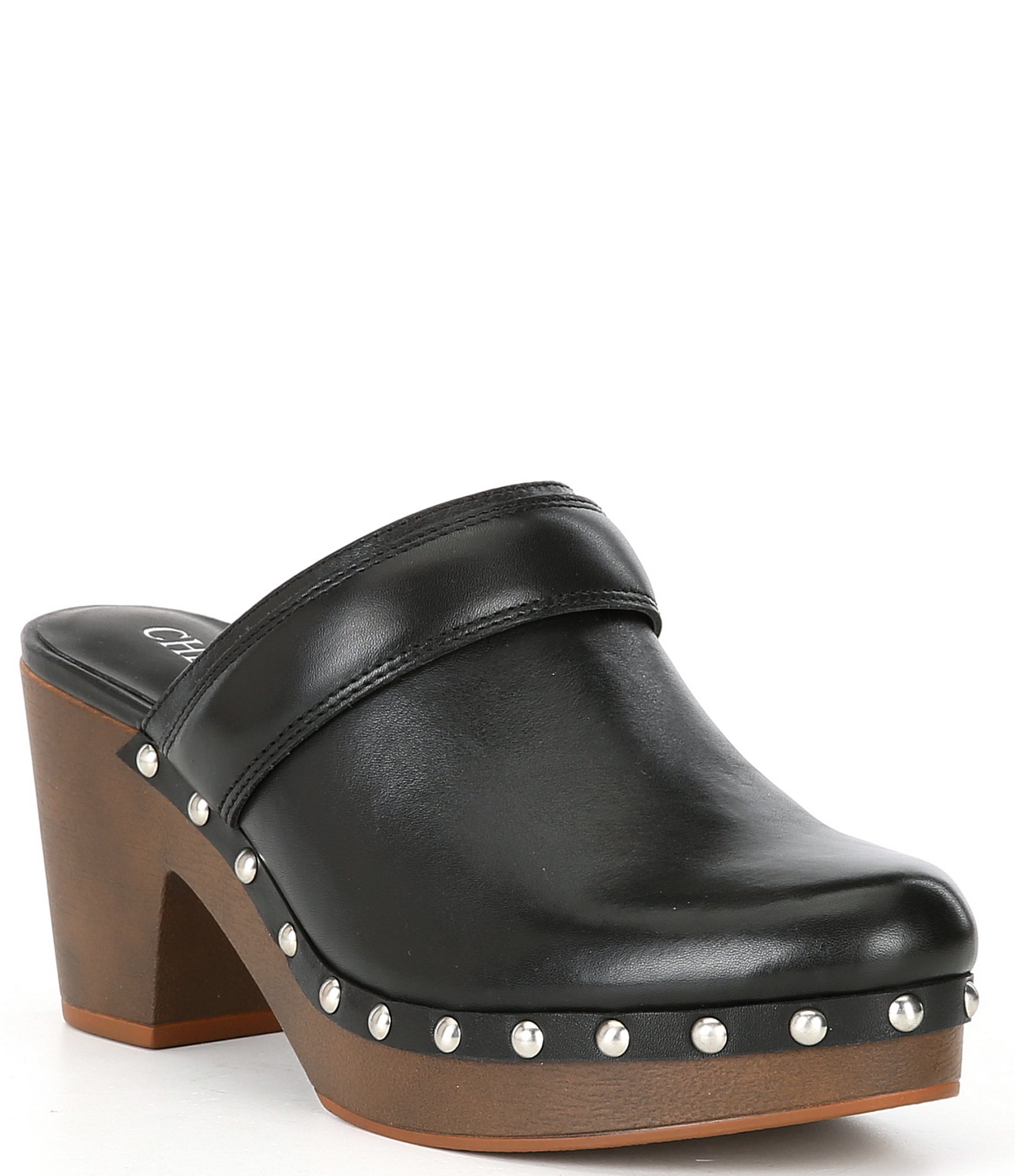 Chelsea & Violet Norry Leather Platform Clogs | Dillard's