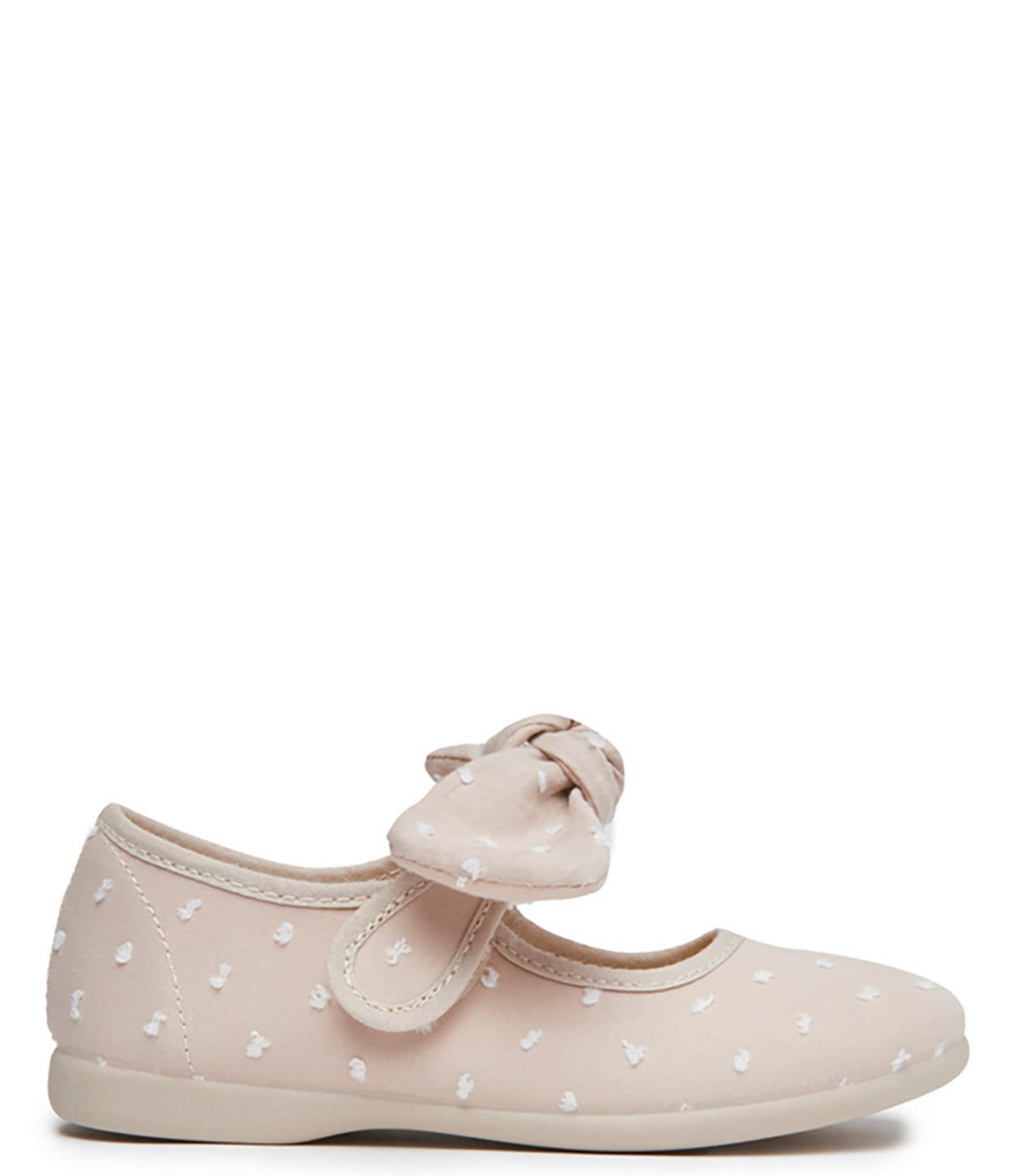 childrenchic Girls' Dotted Fabric Bow Mary Janes (Infant) | Dillard's