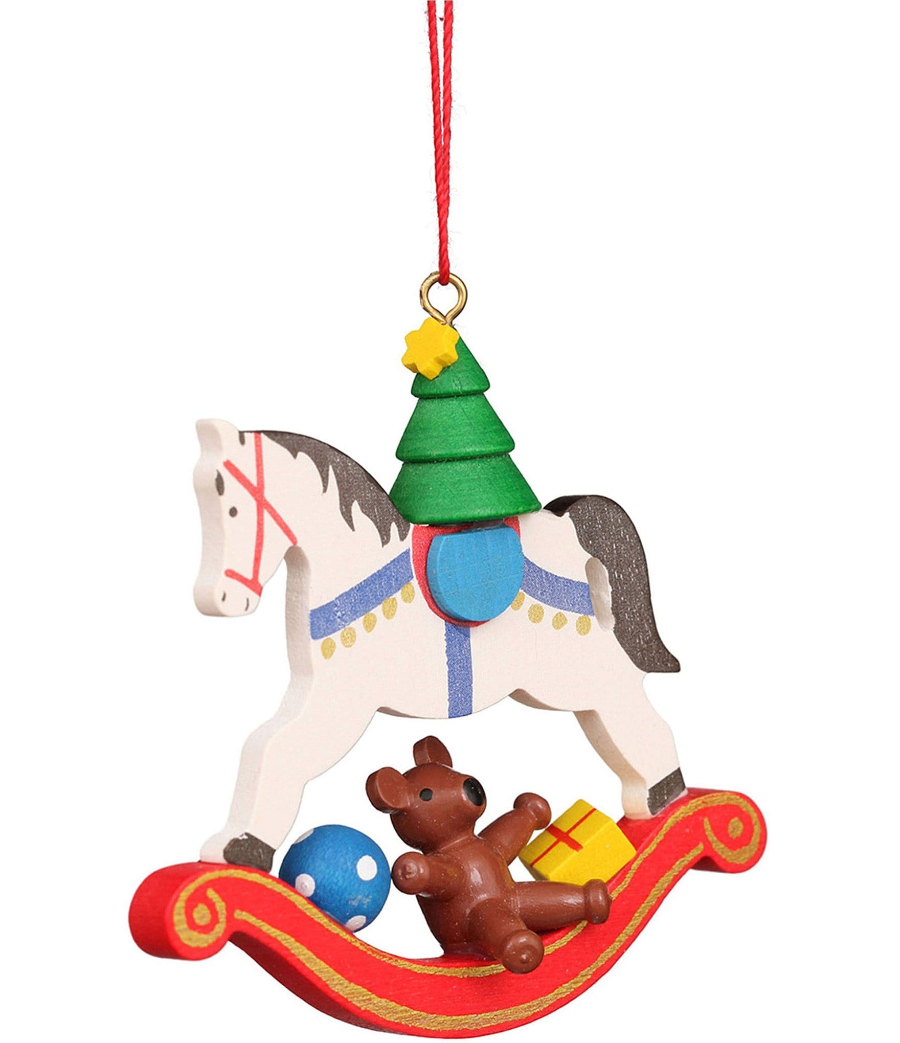 Christian Ulbricht Wooden Rocking Horse With Toys Christmas Tree ...