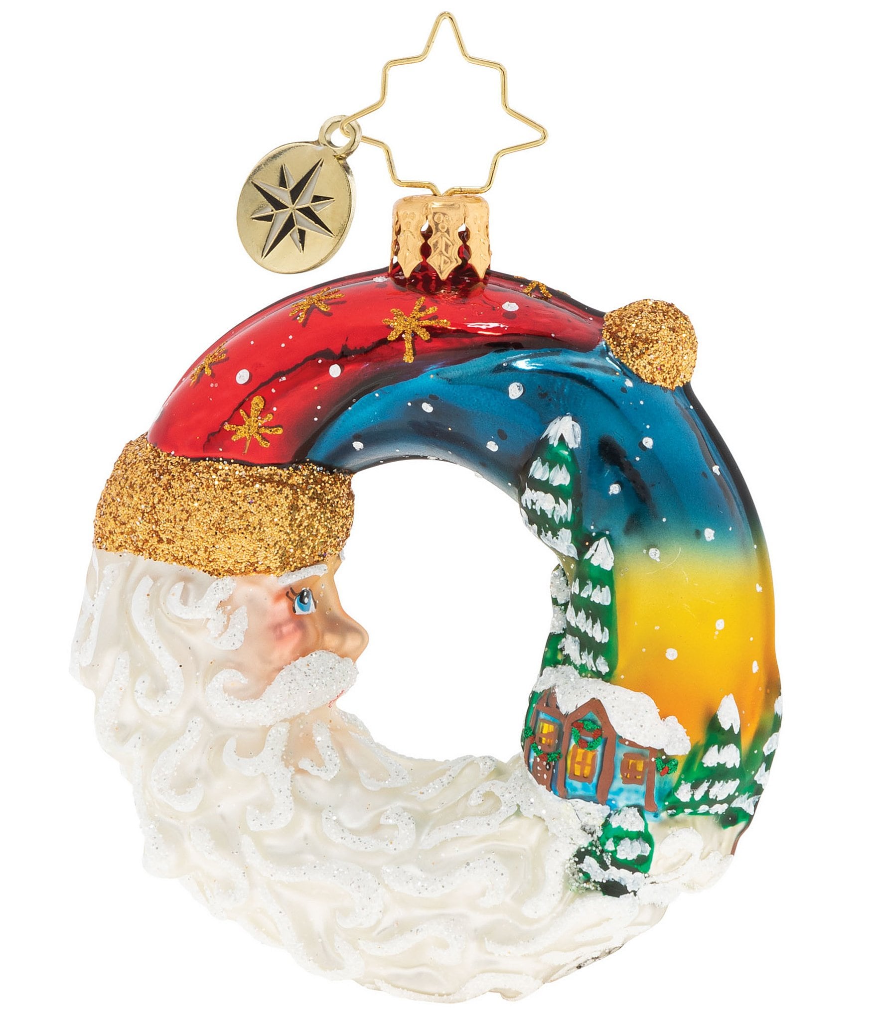 Christopher Radko Santa's Silent Night Wreath Little Gem Ornament