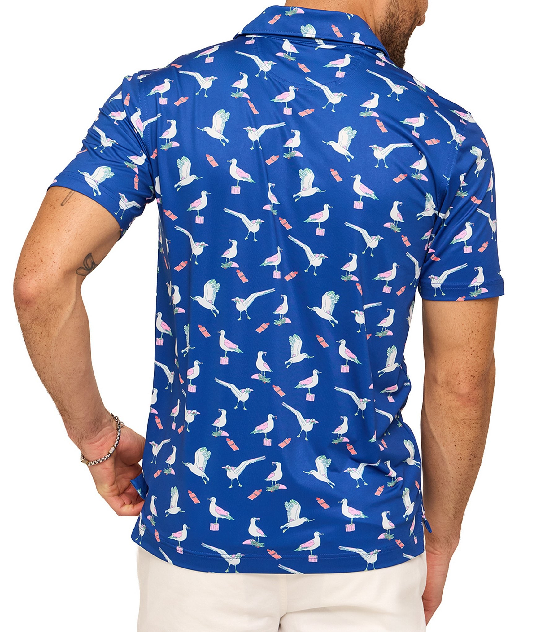 Chubbies Beaky Blinders Printed Performance Short Sleeve Polo