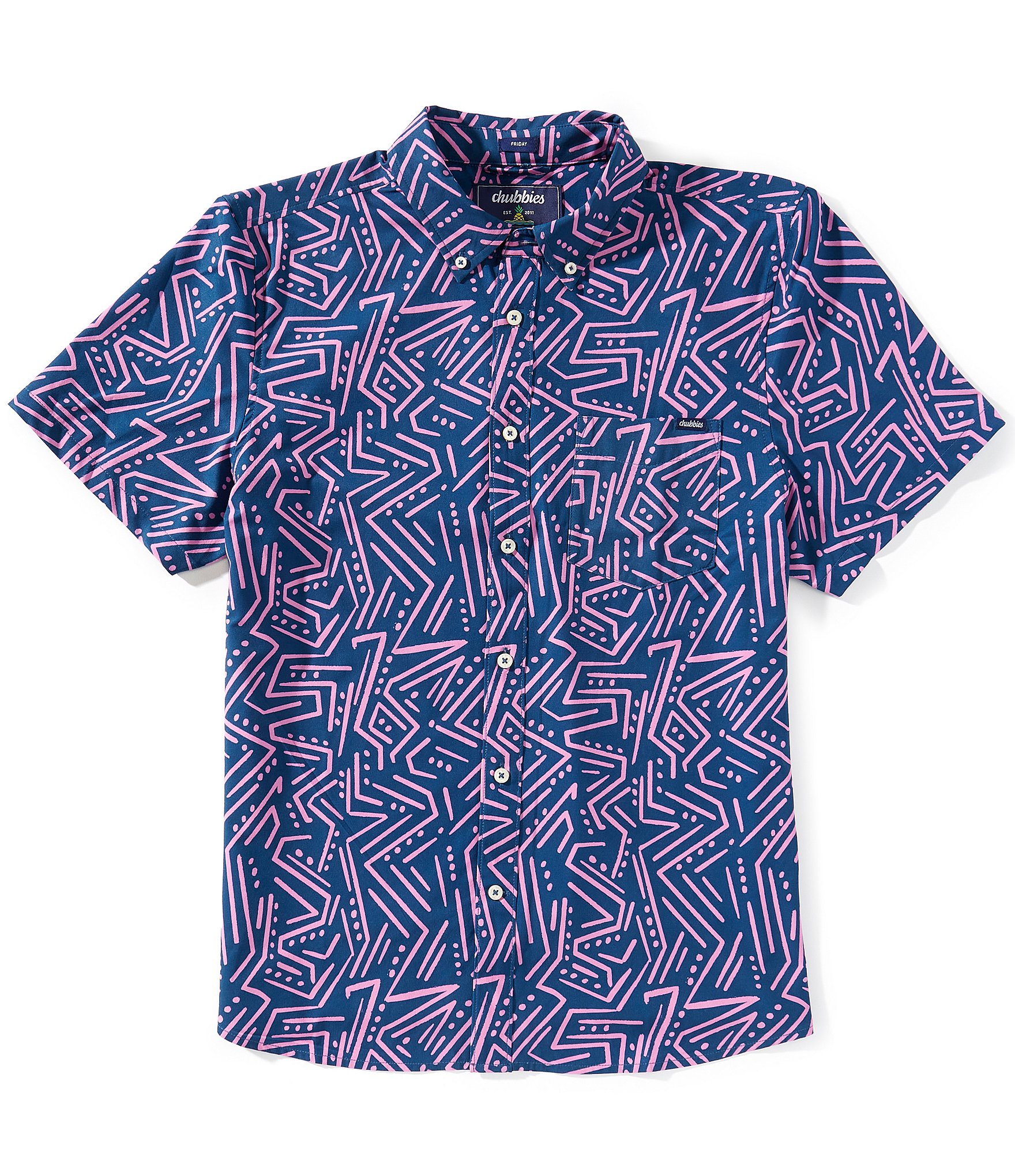 Chubbies Dark Marzipan Performance Friday Short Sleeve Shirt