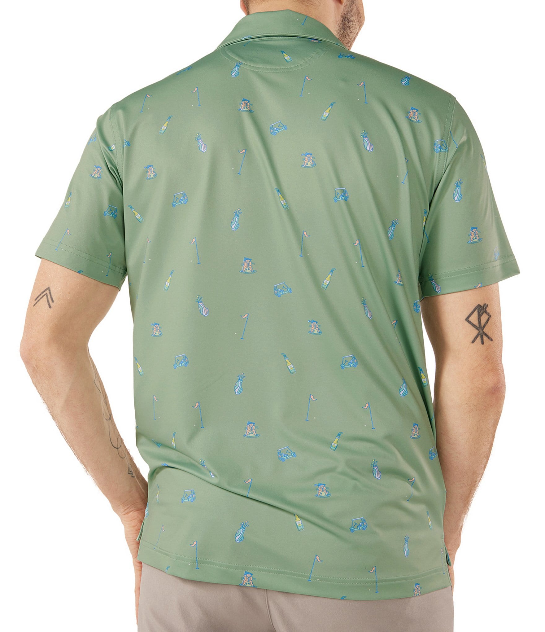 Chubbies Go For It Printed Short Sleeve Performance Polo Shirt