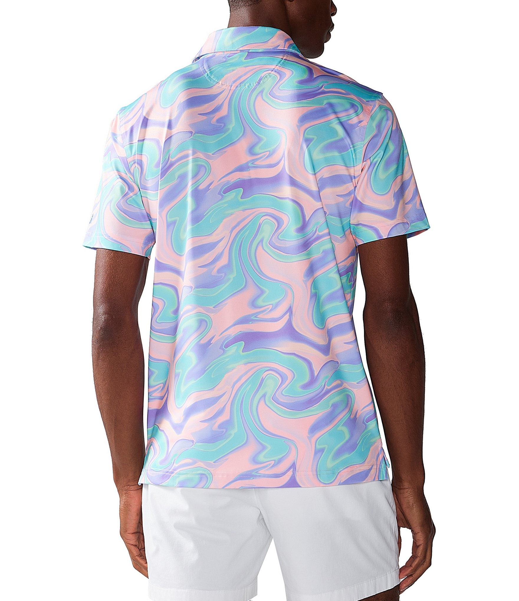 Chubbies Iridescent Abyss Short Sleeve Performance Polo Shirt