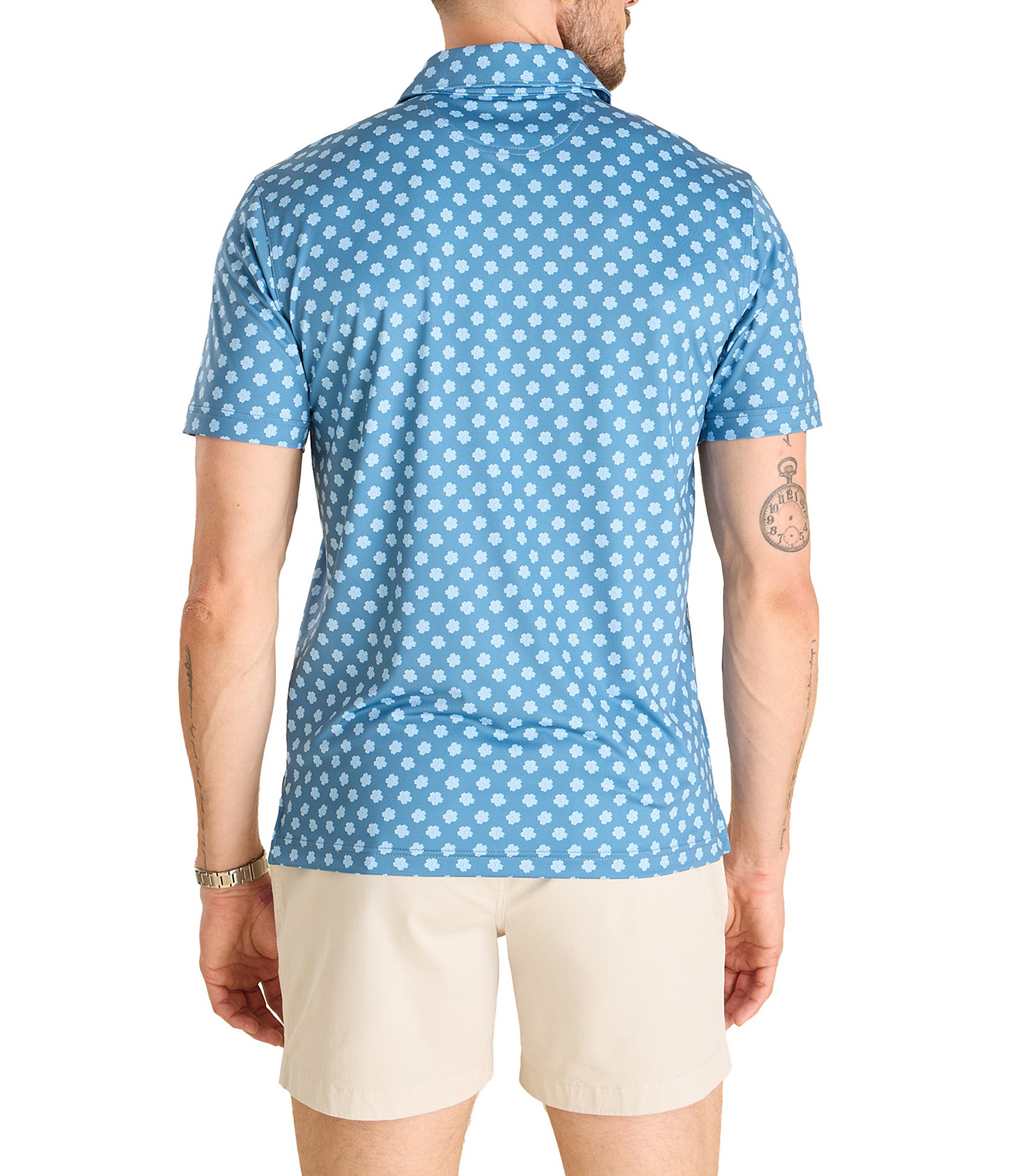 Chubbies Knit Short Sleeve Pushin' Daisy Performance Polo Shirt
