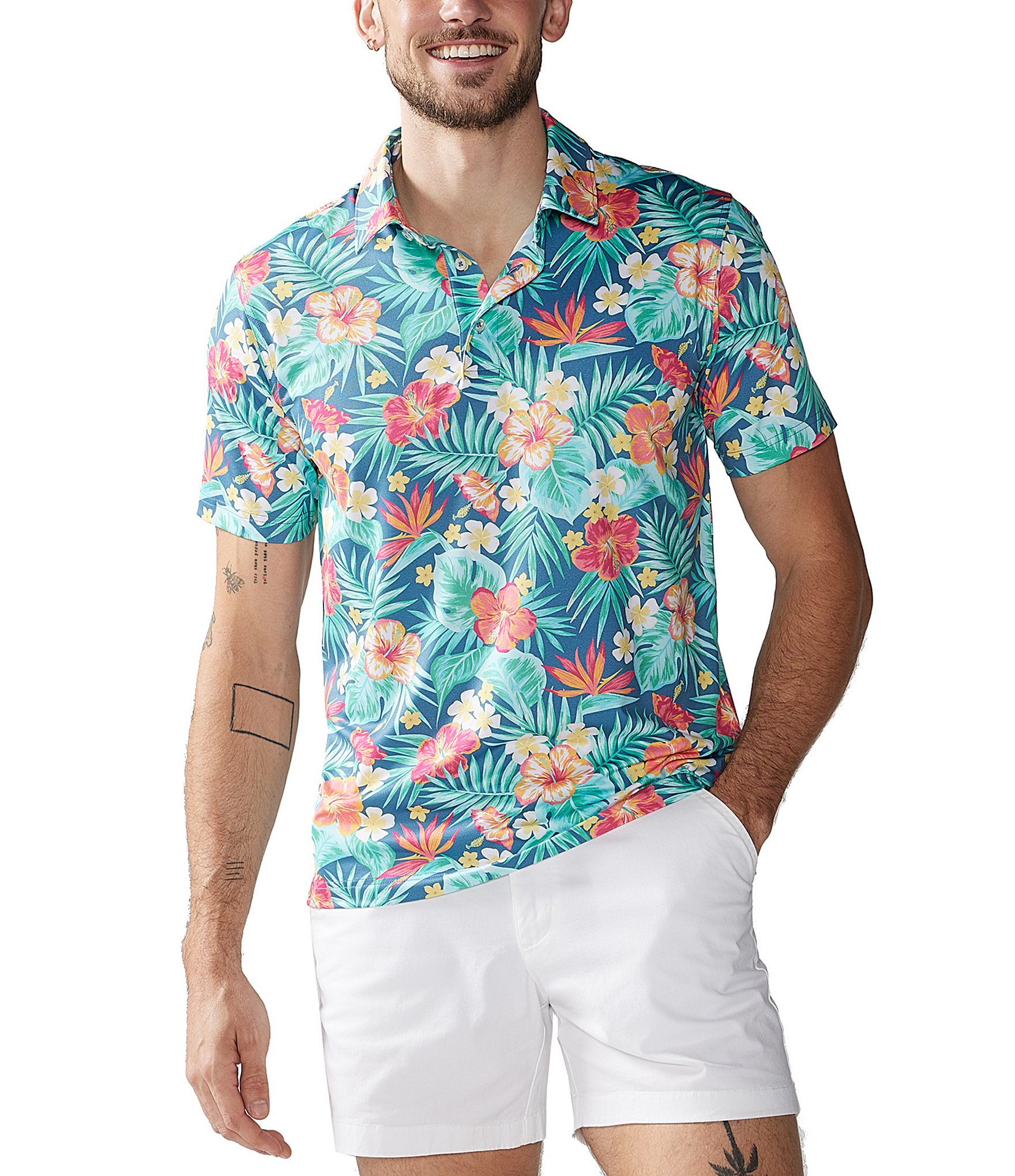 Chubbies Life Paradise Printed Short Sleeve Performance Polo Shirt