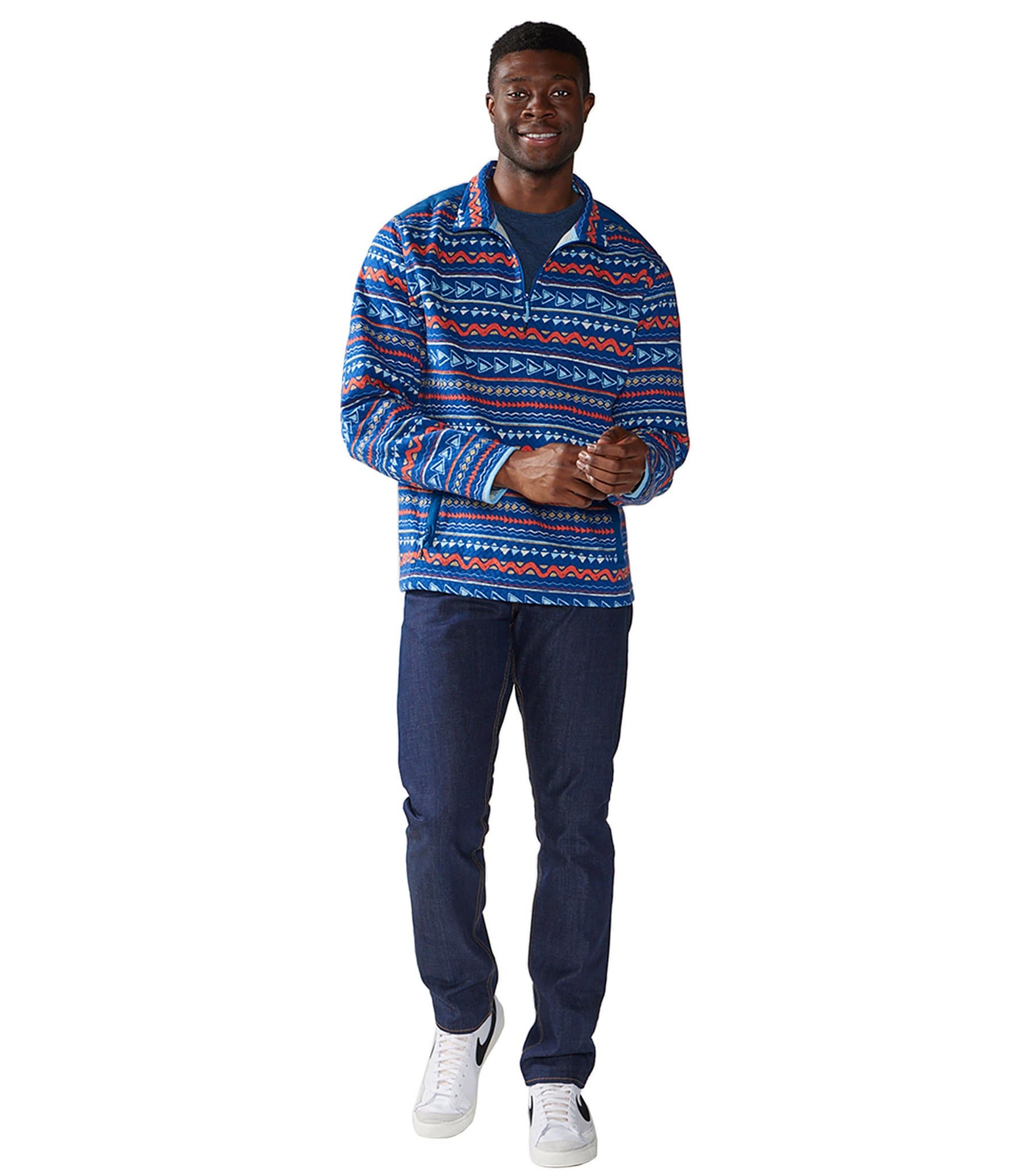 Chubbies Long Sleeve The Trail Mix Quilted Quarter-Zip Jersey Pullover