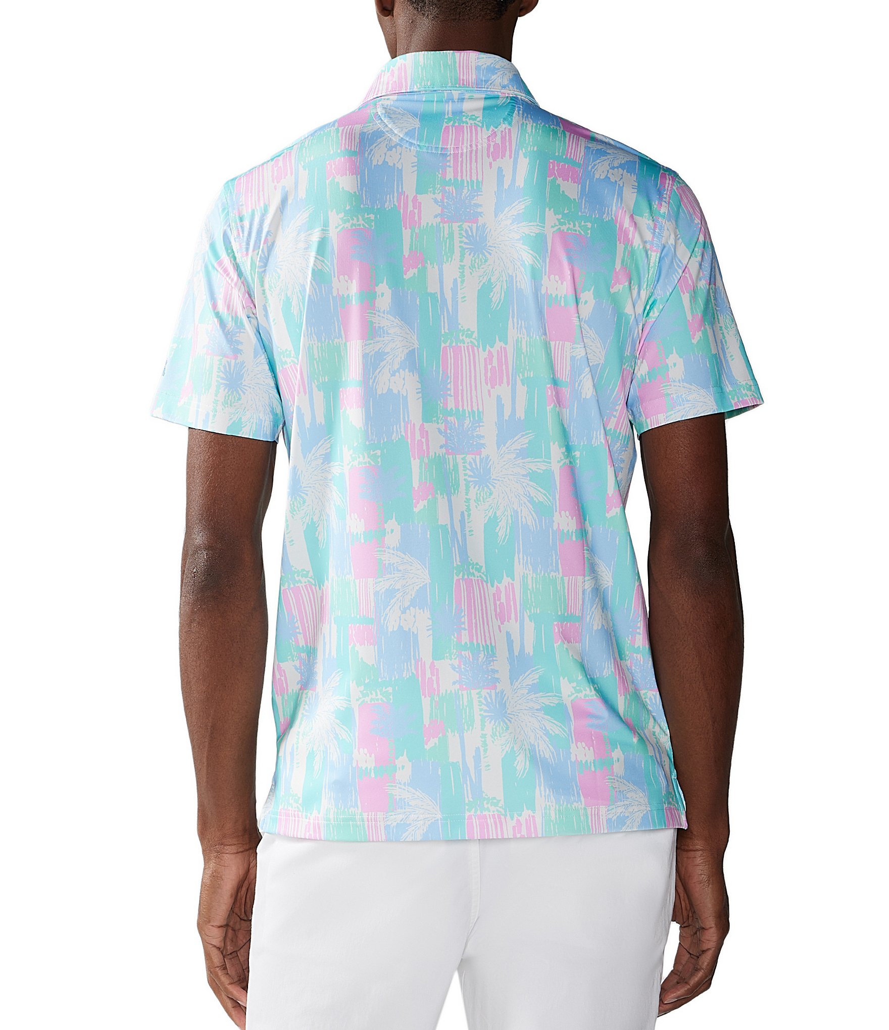 Chubbies Salty Palm Short Sleeve Printed Performance Polo Shirt