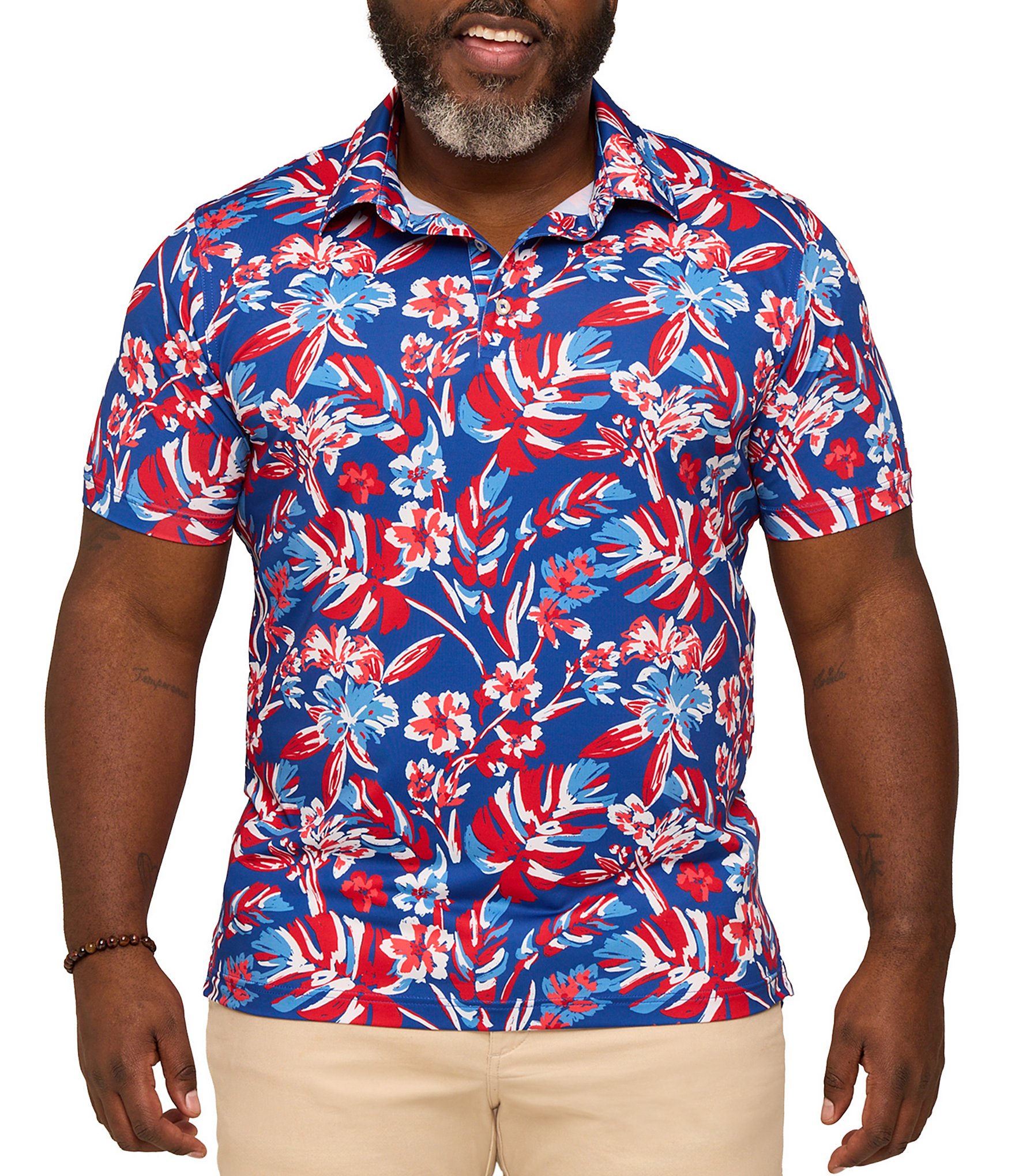 Chubbies Americana Star Spangle Printed Performance Short Sleeve Polo
