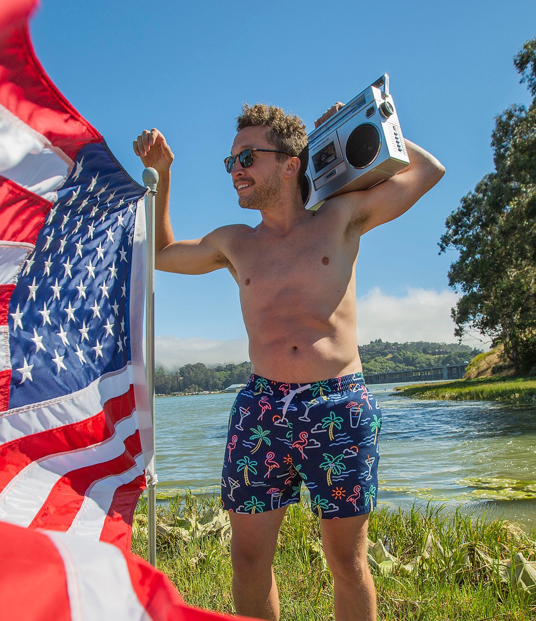 Chubbies The Neon Lights 5.5#double; Inseam Stretch Swim Trunks