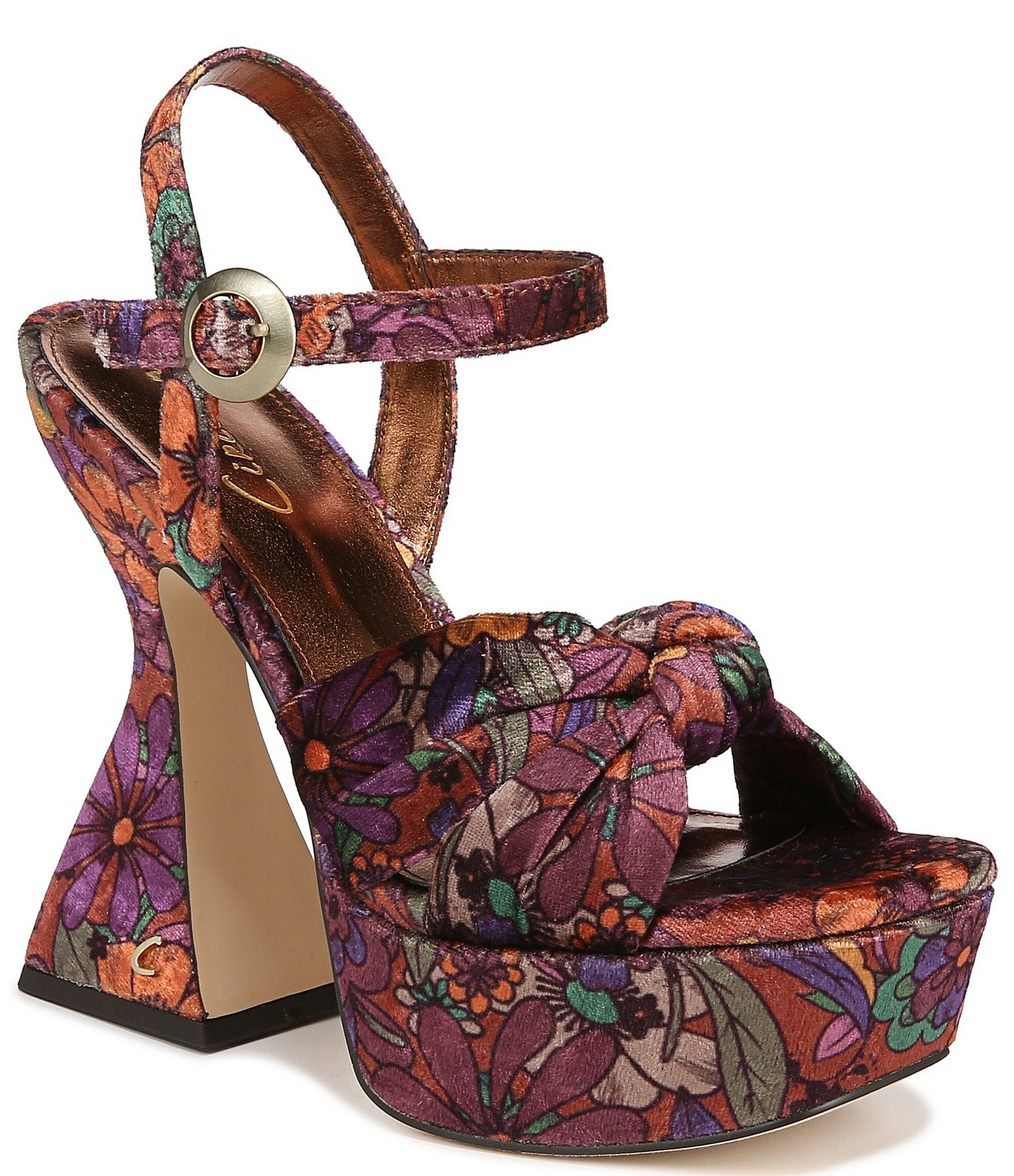 Circus NY by Sam Edelman Audrea Floral Velvet Ankle Strap Platform