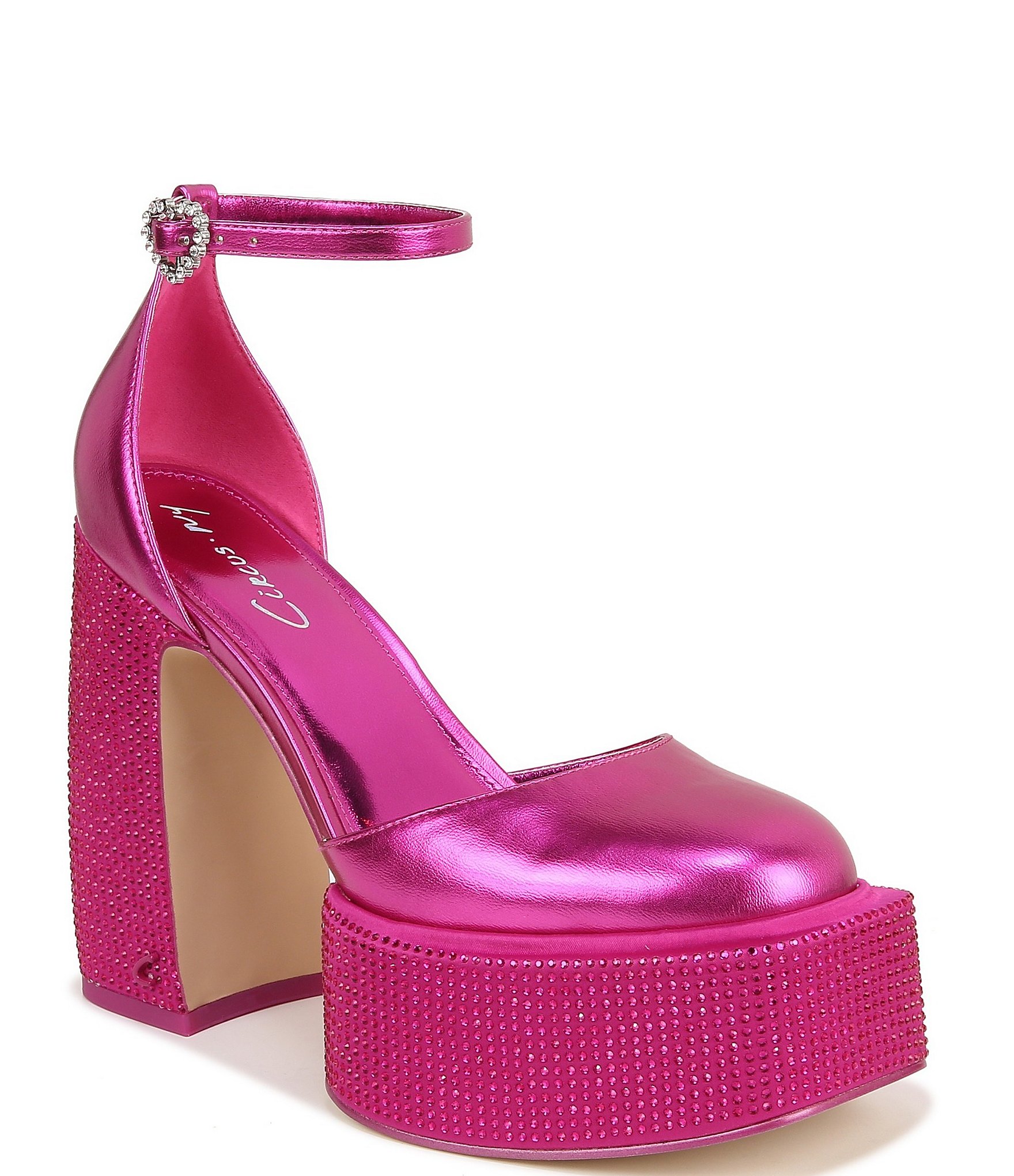 Circus NY Bailey Metallic Ankle Strap Jewel Platform Pumps Dillard's