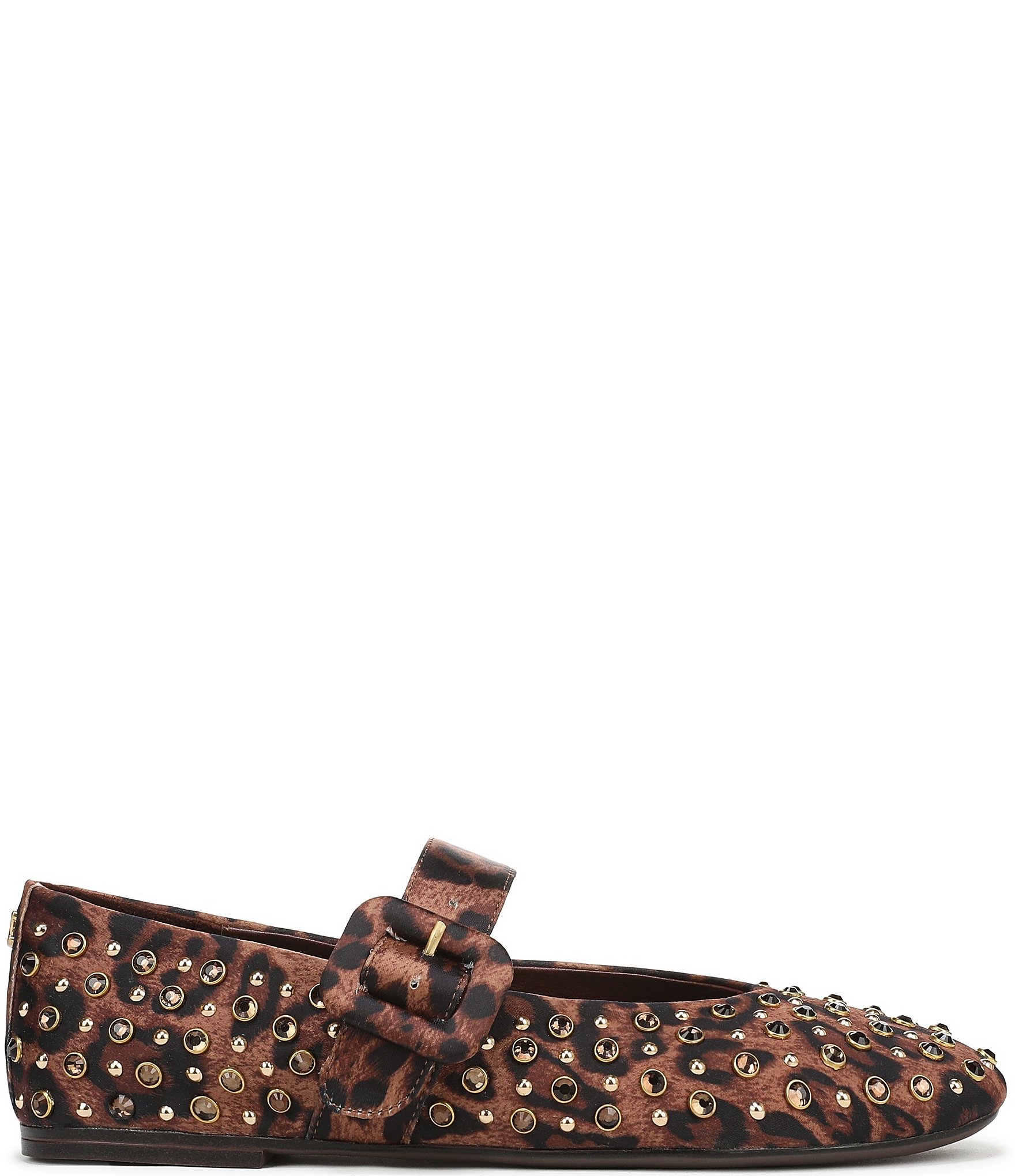 Circus NY by Sam Edelman Blaire Leopard Print Jewel Studs Mary Jane Flats