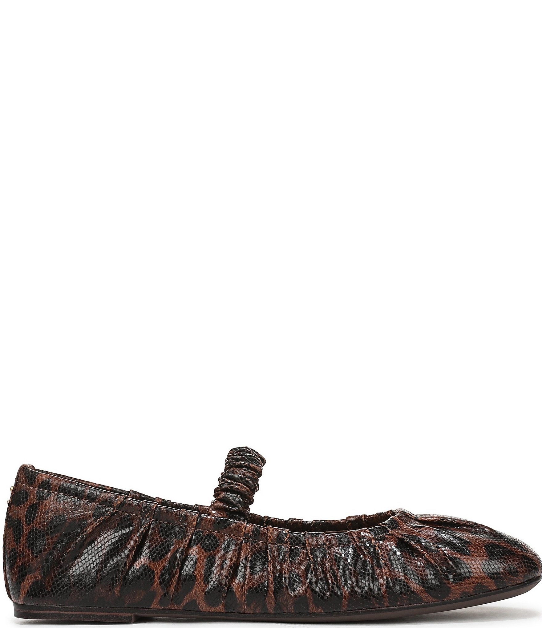 Circus NY by Sam Edelman Blythe Ruched Leopard Print Mary Jane Ballet Flats